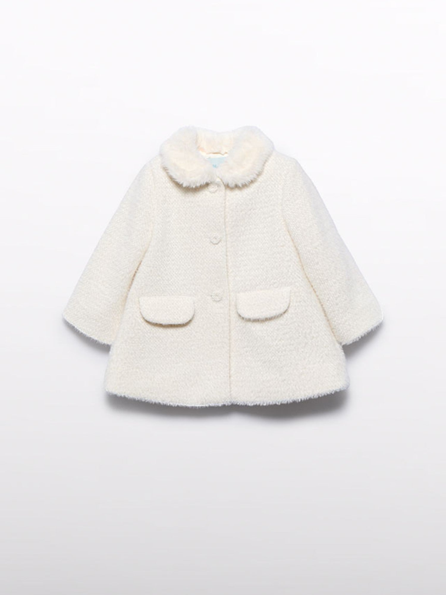 Cappotto punto strutturato Bimba PANNA 5819/90 -  NANU' BABY