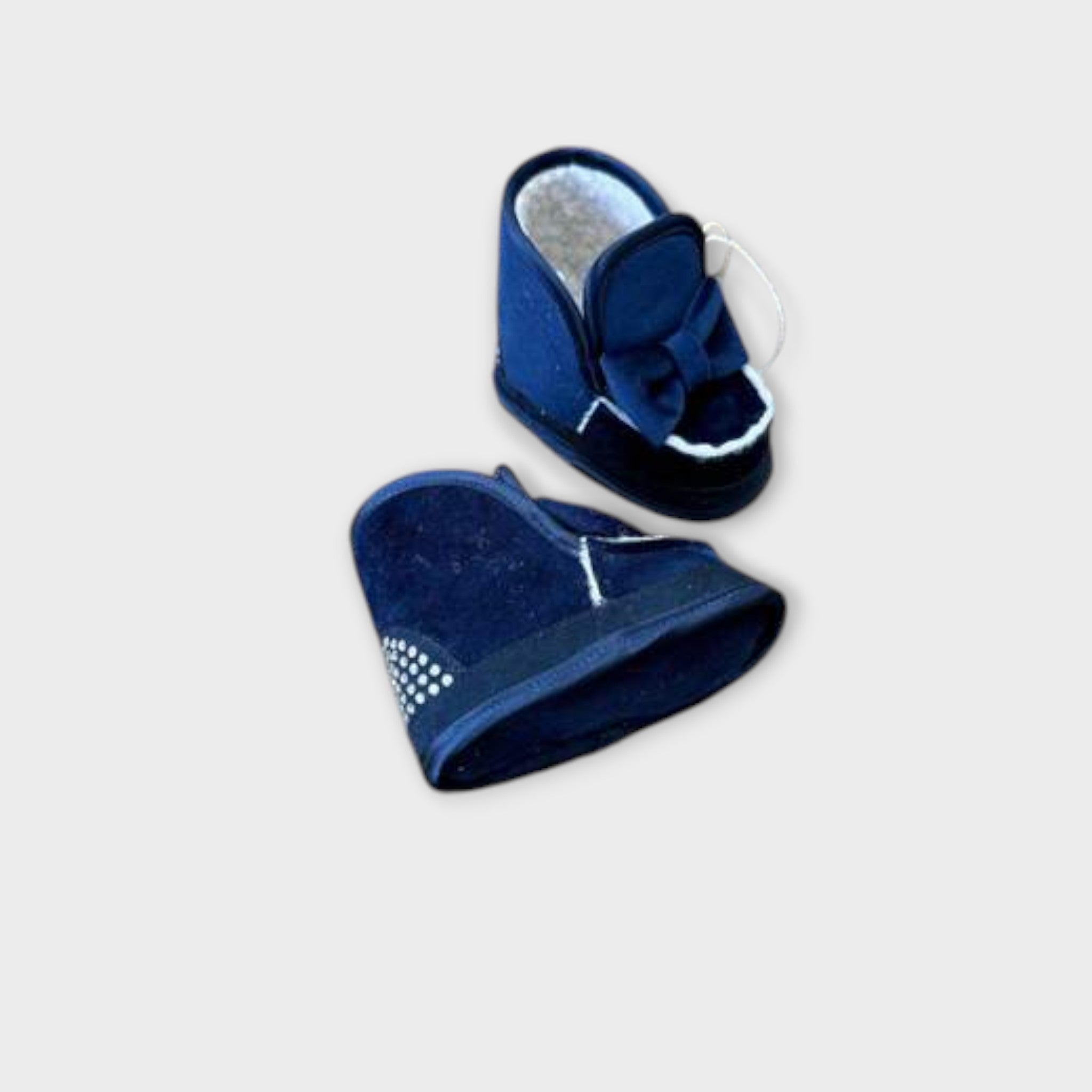 Stivaletti Bimba BLU Velluto Ecopelliccia - AMBARABA'