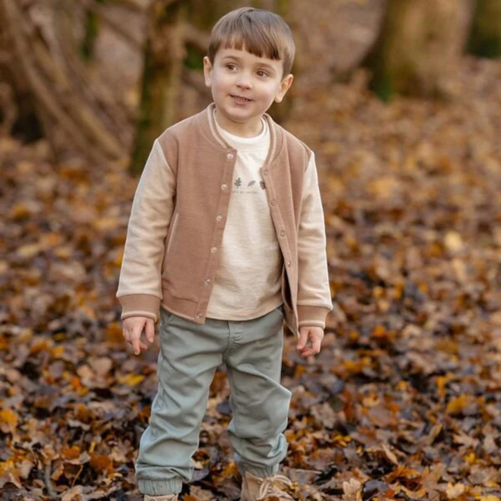Cardigan lavorato a maglia- Amici della Foresta Bimbo Marrone CL25092104