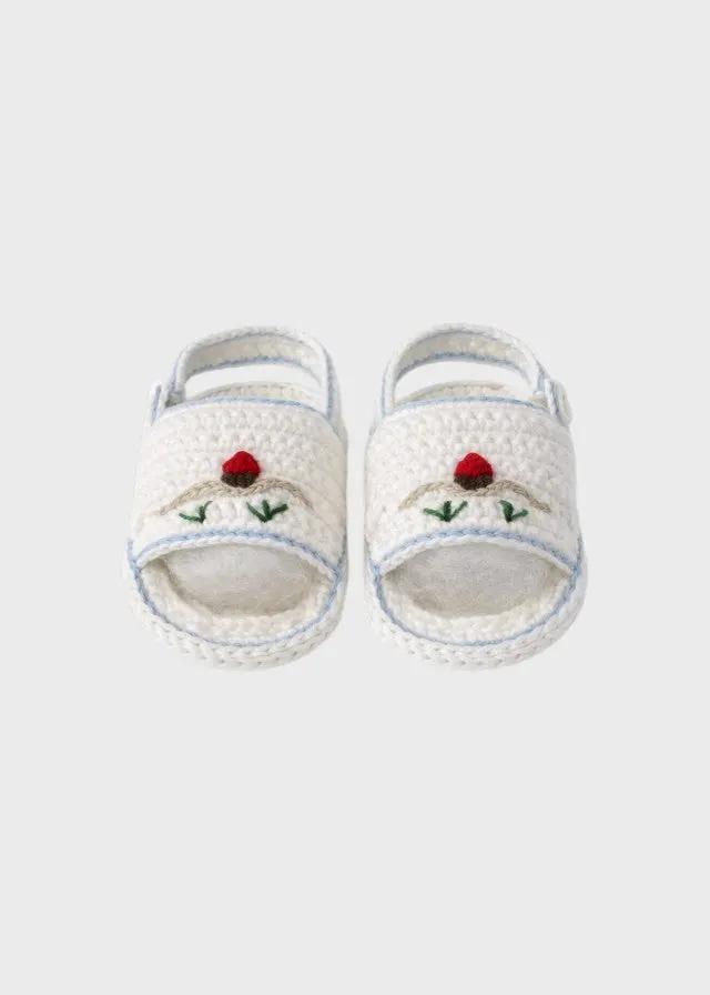 Babbucce Neonato Bianco MARIO/SC by PICCOLA GIUGGIOLA