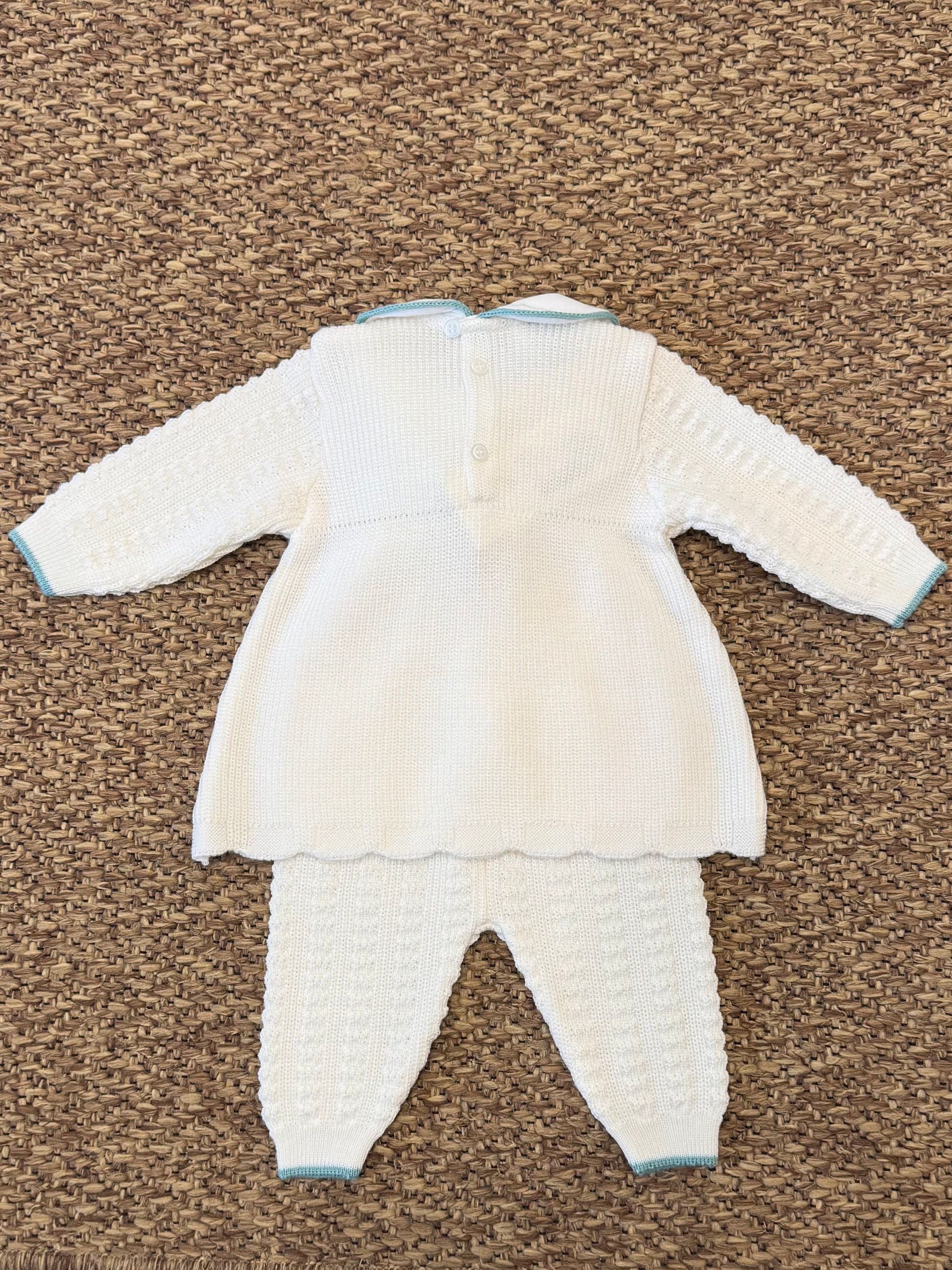 Completo 2 pezzi  vestinetta lunga Neonata VANIGLIA IN4619/V