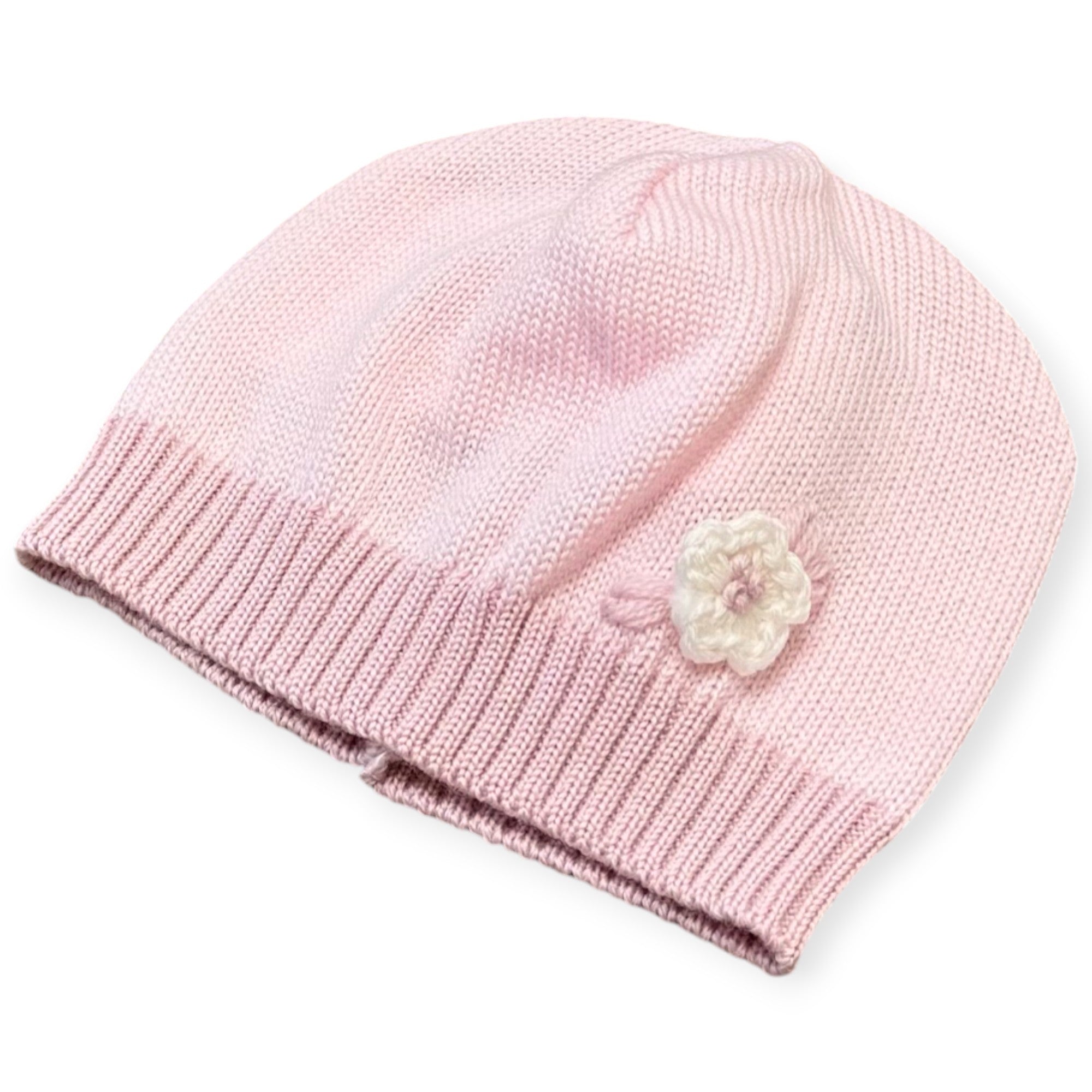 Cuffia Neonata Rosa Flower 7785