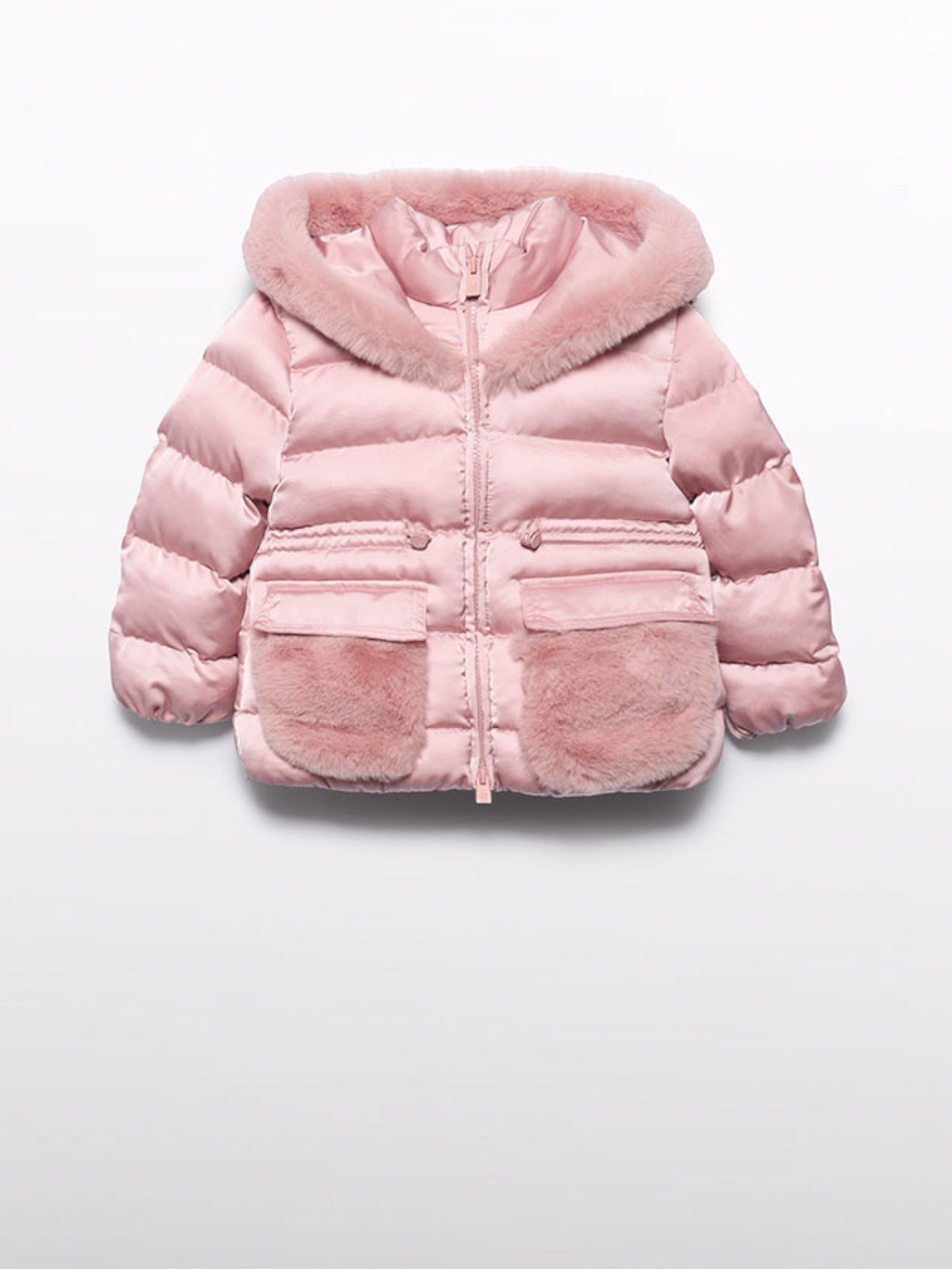 Giubbotto satinato pelo Bimba Rosa 5849/15 -  NANU' BABY