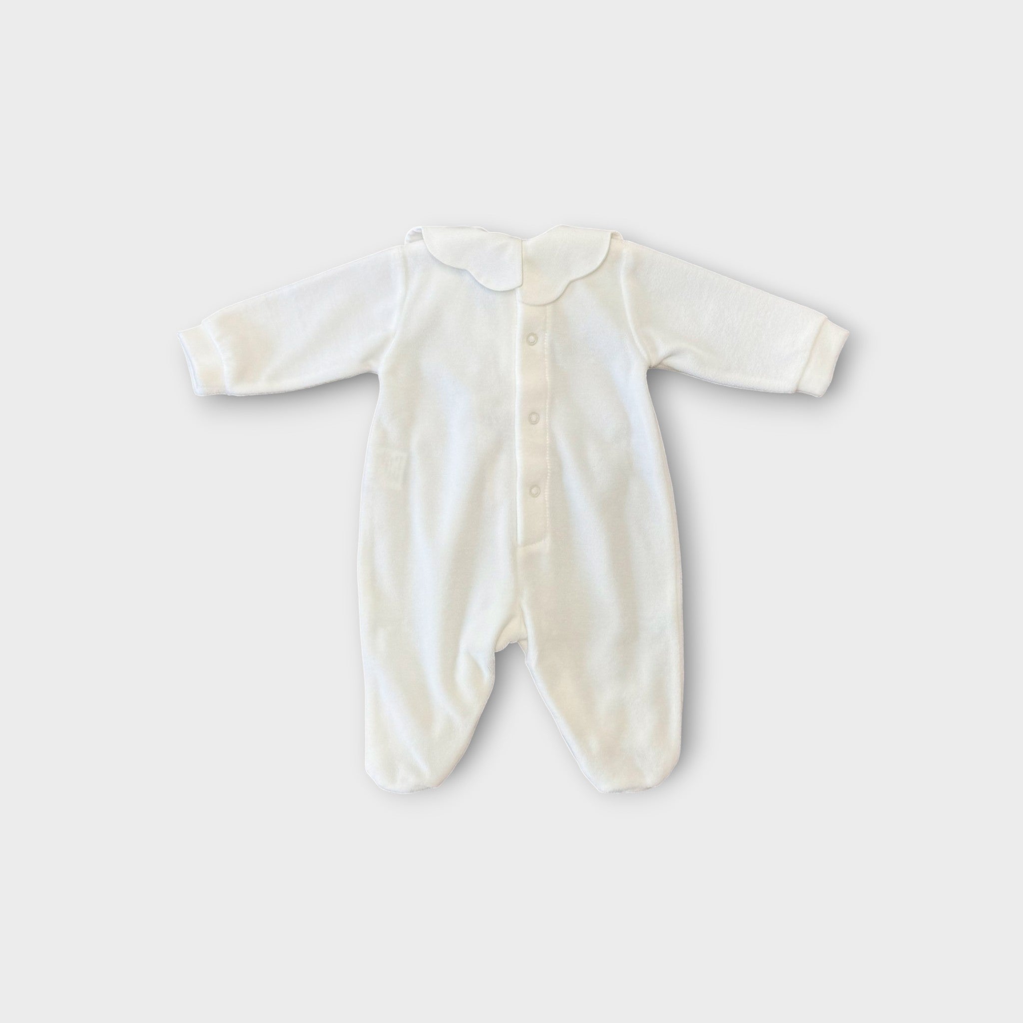 Tutina Neonata Ciniglia 100% Vaniglia Colletto Rosa IN1014/R