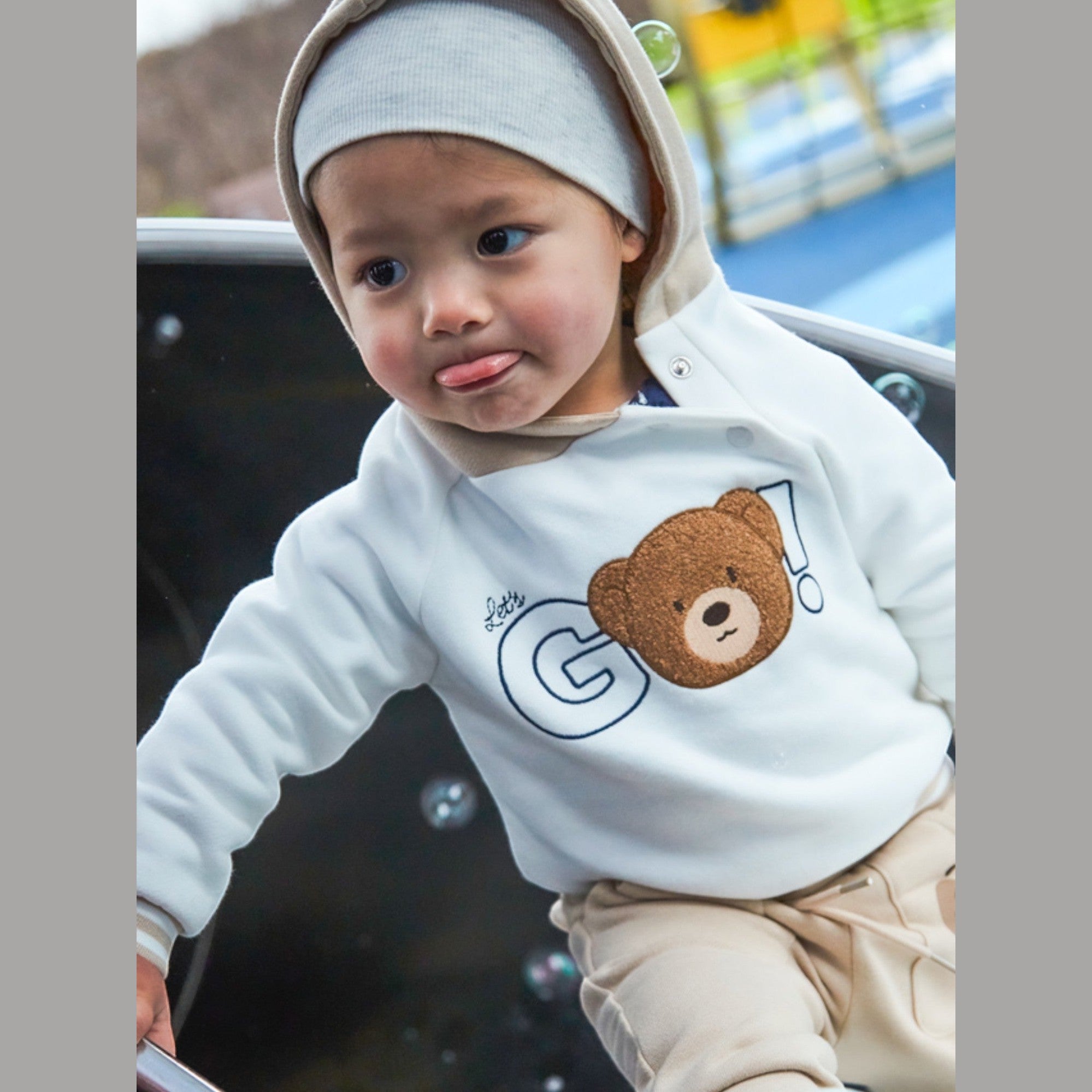 Pullover con cappuccio Bimbo PANNA 2414/31 -  NANU' BABY