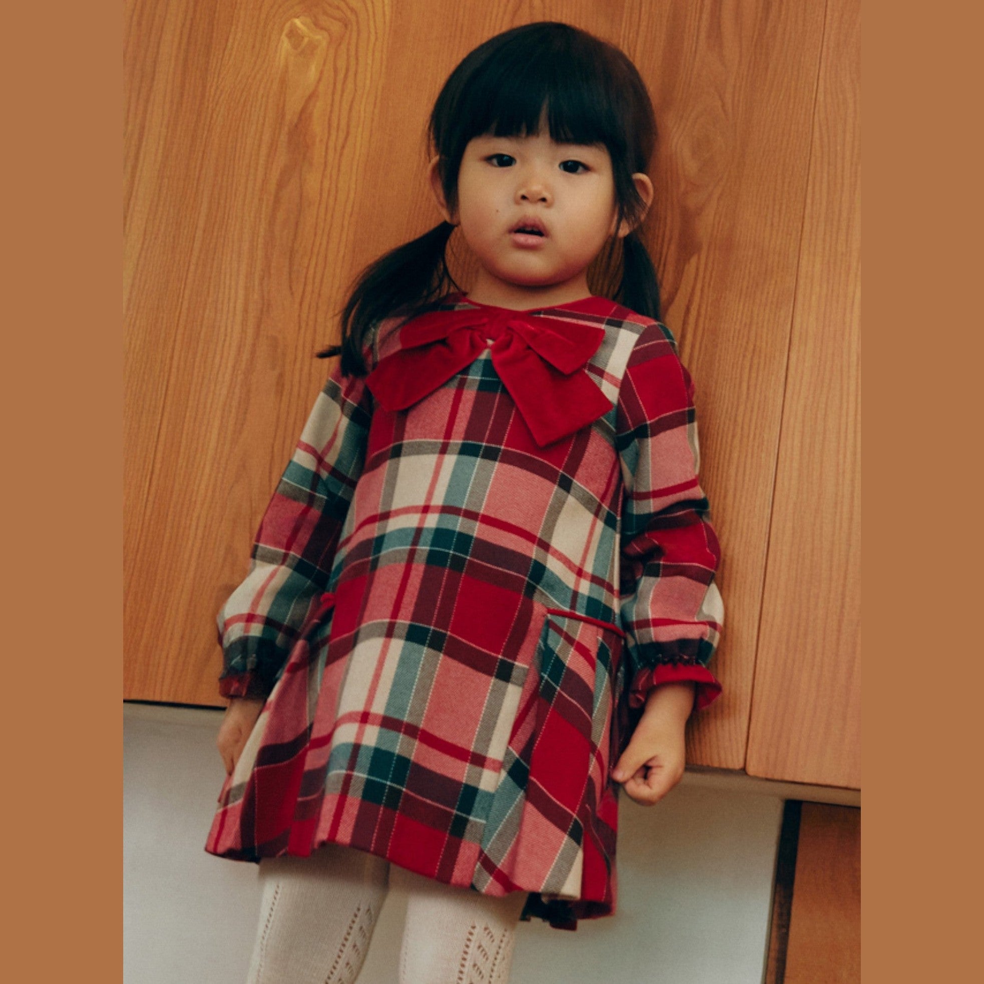 Abito quadri Bimba Rosso 5509/2 -  NANU' BABY