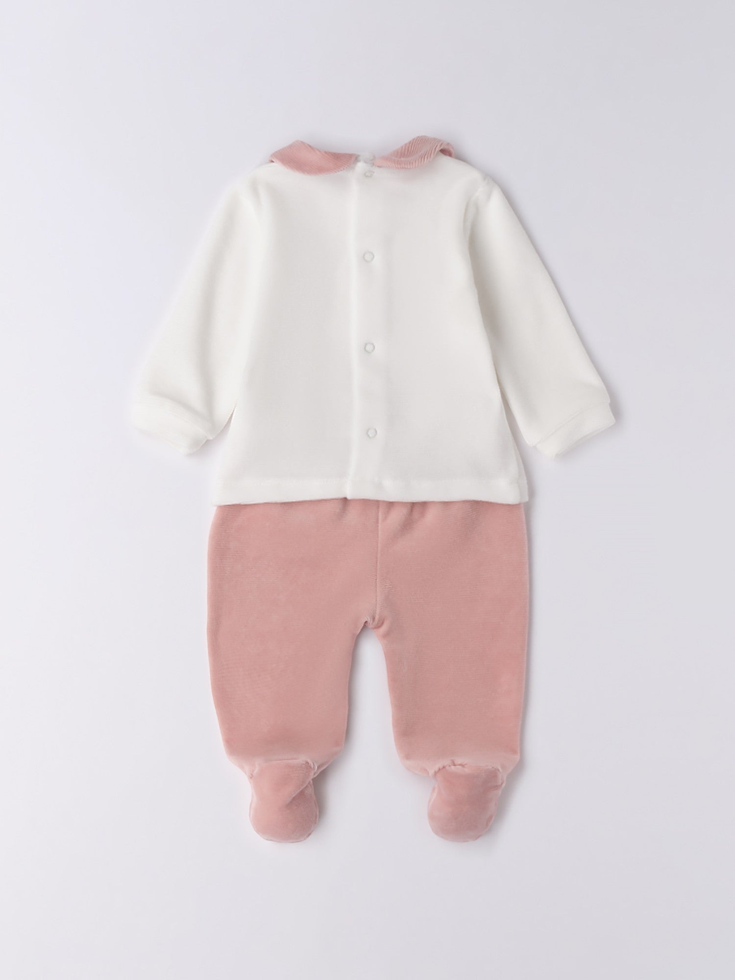 Tutina Due Pezzi Con Piede Neonata Bianco 3F765/112 -  NANU' BABY
