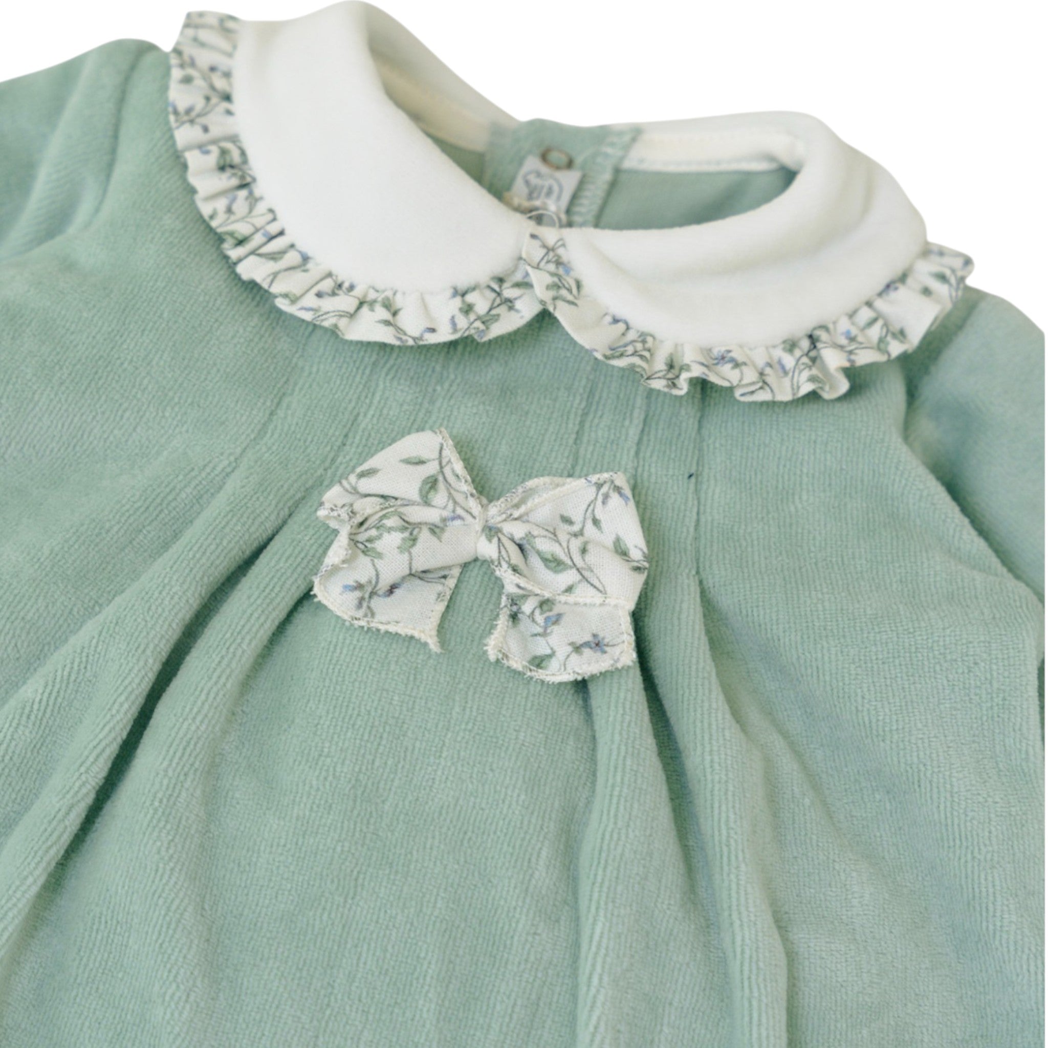 Completo Nascita Neonata Ciniglia Verde SARTORIA DEI PICCOLI (cod. LV1102)