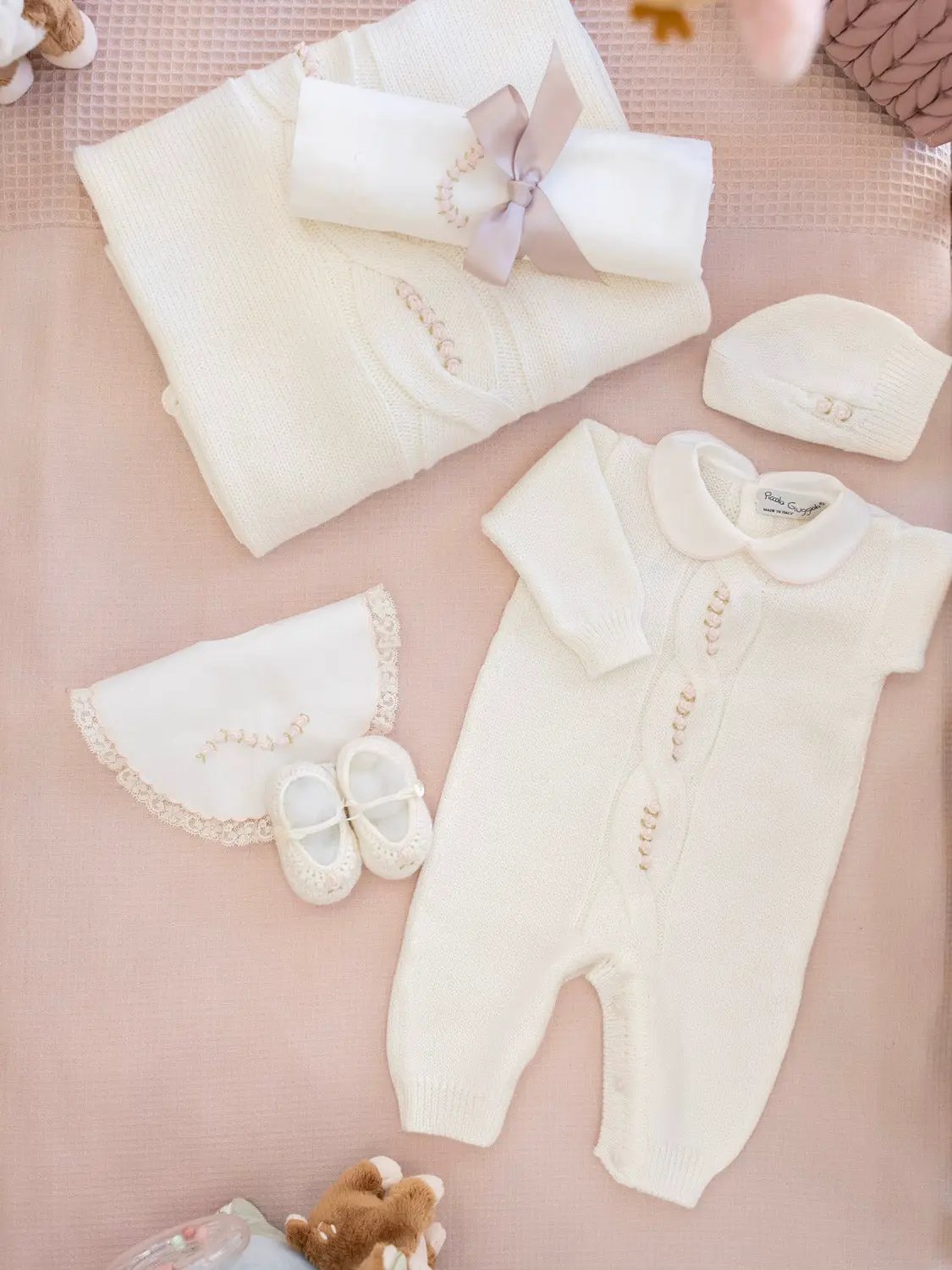 Cuffia Neonata Rosa OLLY/CU-R by PICCOLA GIUGGIOLA