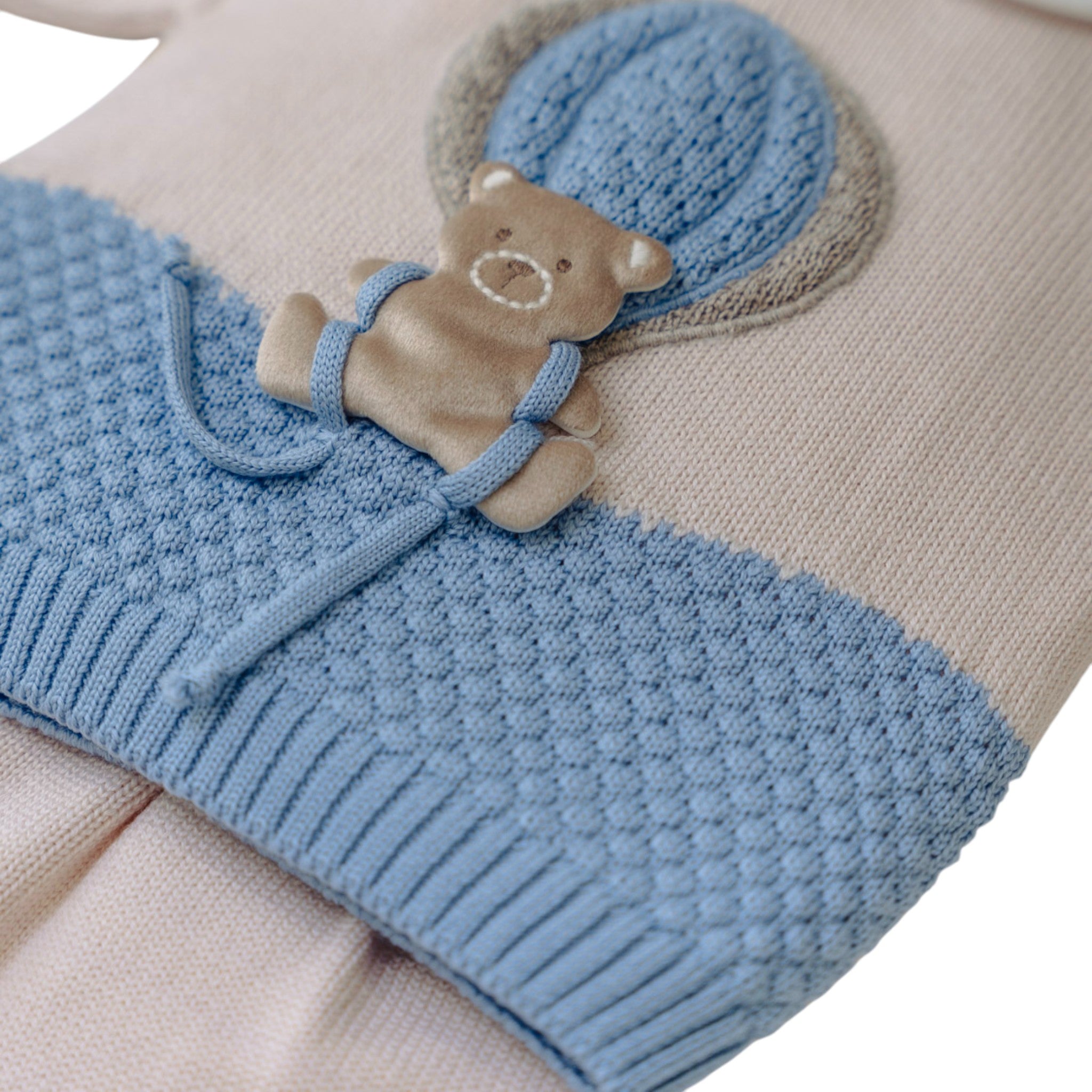 Completo Nascita Neonato Lana Vergine 100% Natural Mongolfiera IN5750/C