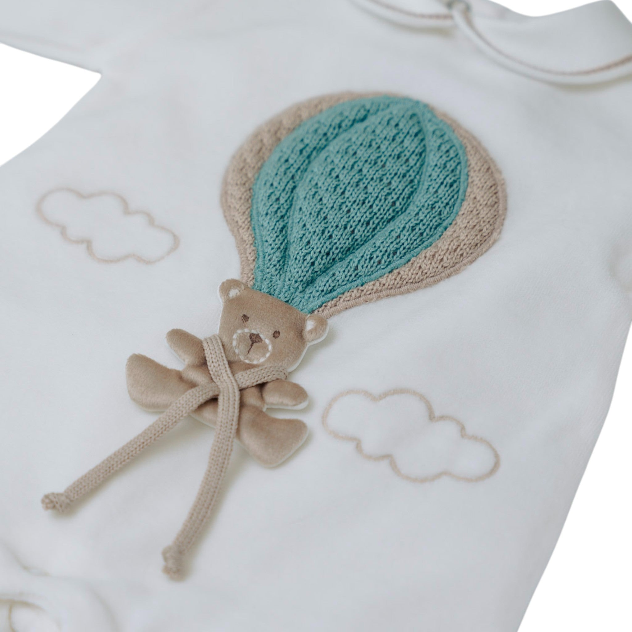Tutina Neonato Lana Vergine 100% Vaniglia Mongolfiera IN5714/V