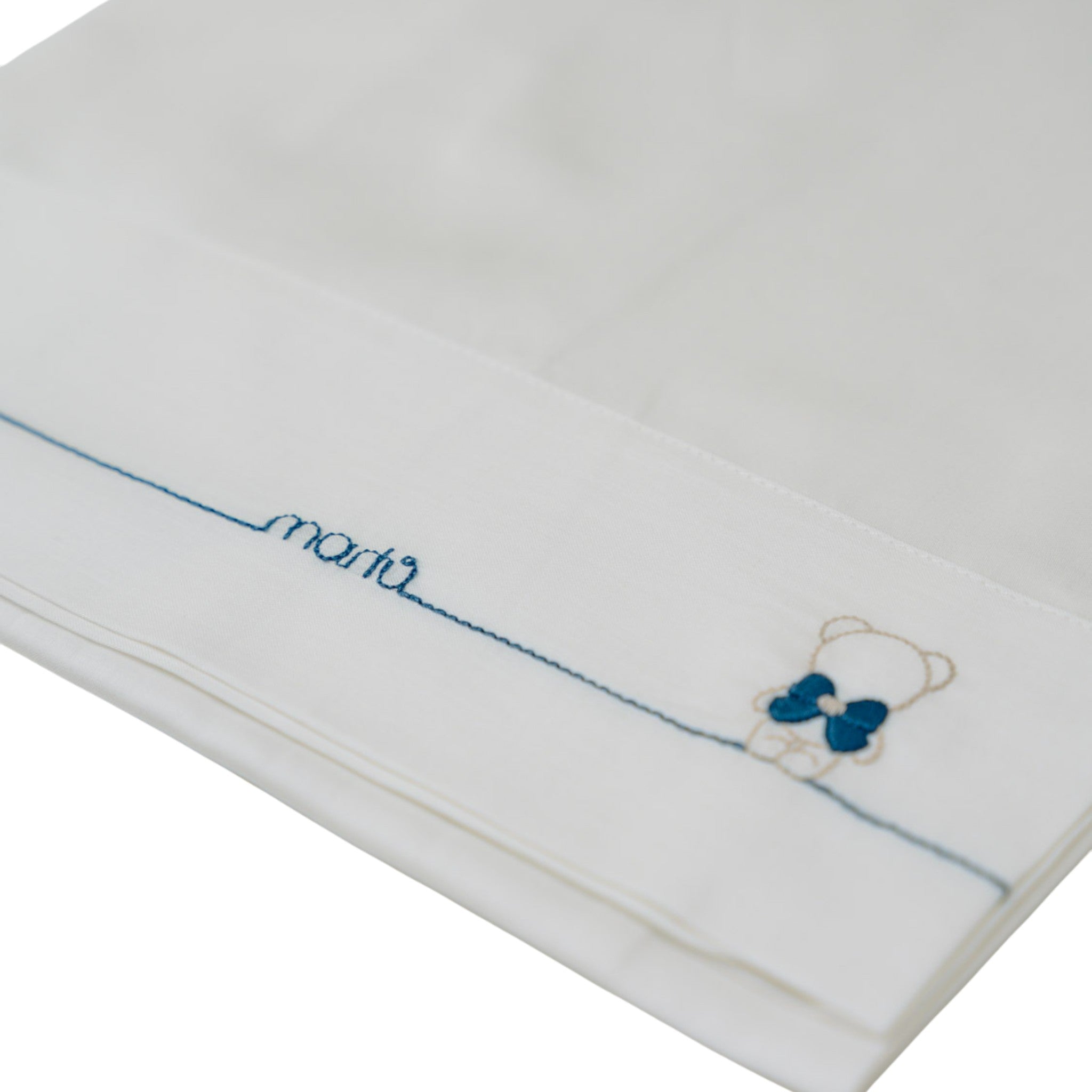 Set Lenzuolino Culla 3 Pezzi Neonato Cotone 100% Blu IN59LE/Z