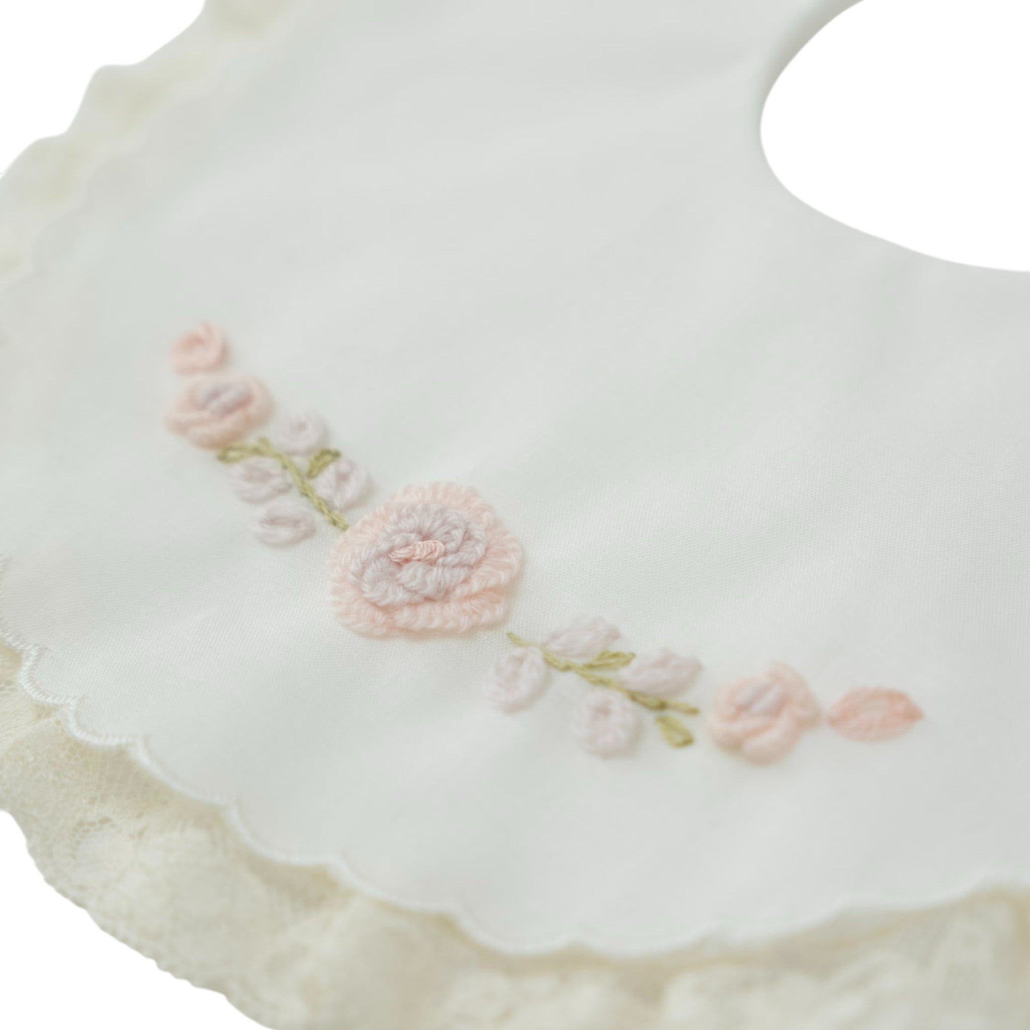 Bavetta Batista Cotone Ricamo Fiori Rococò CLAUDIA - Piccola Giuggiola