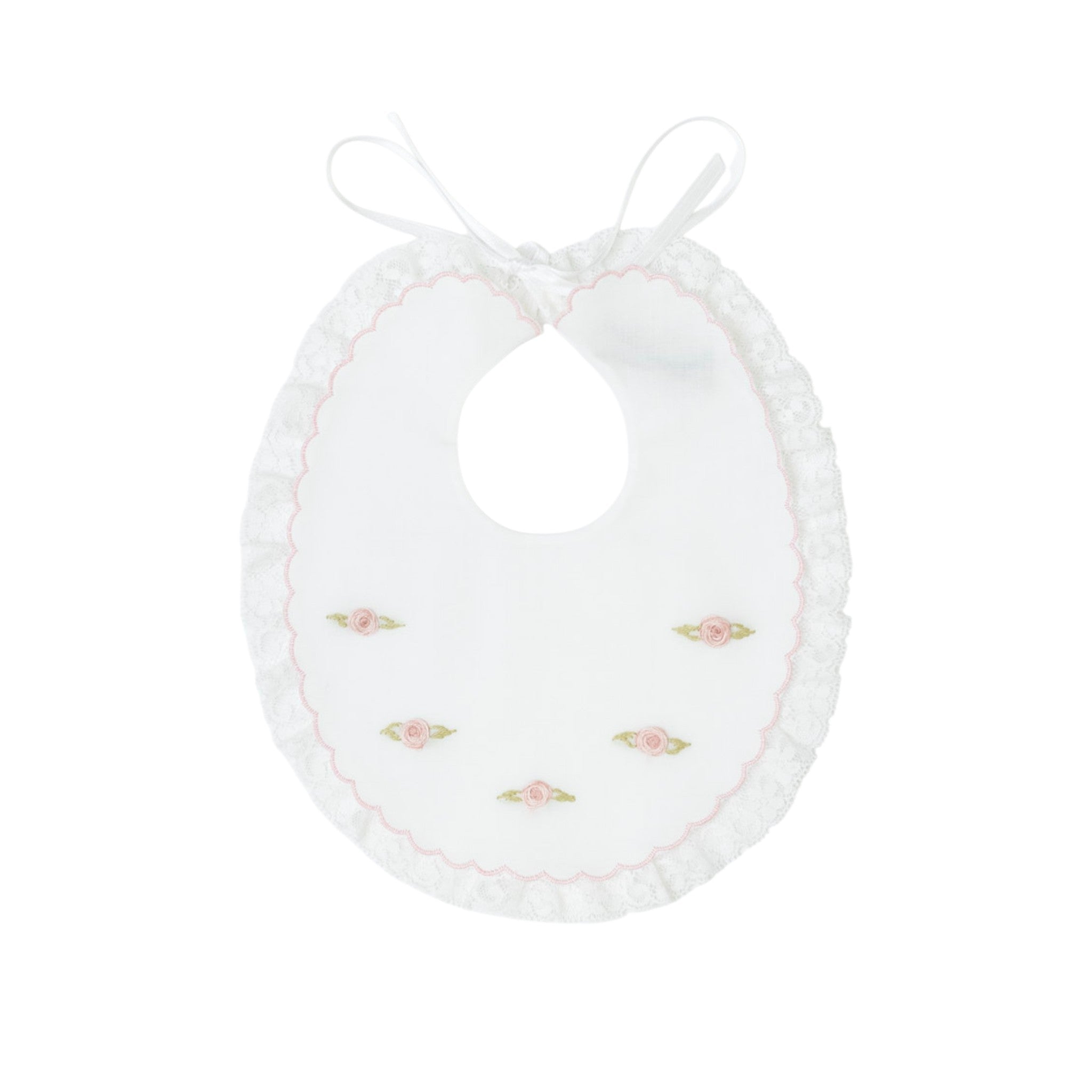 Bavetta Batista Cotone Ricamo Fiori Rococò ASIA - Piccola Giuggiola
