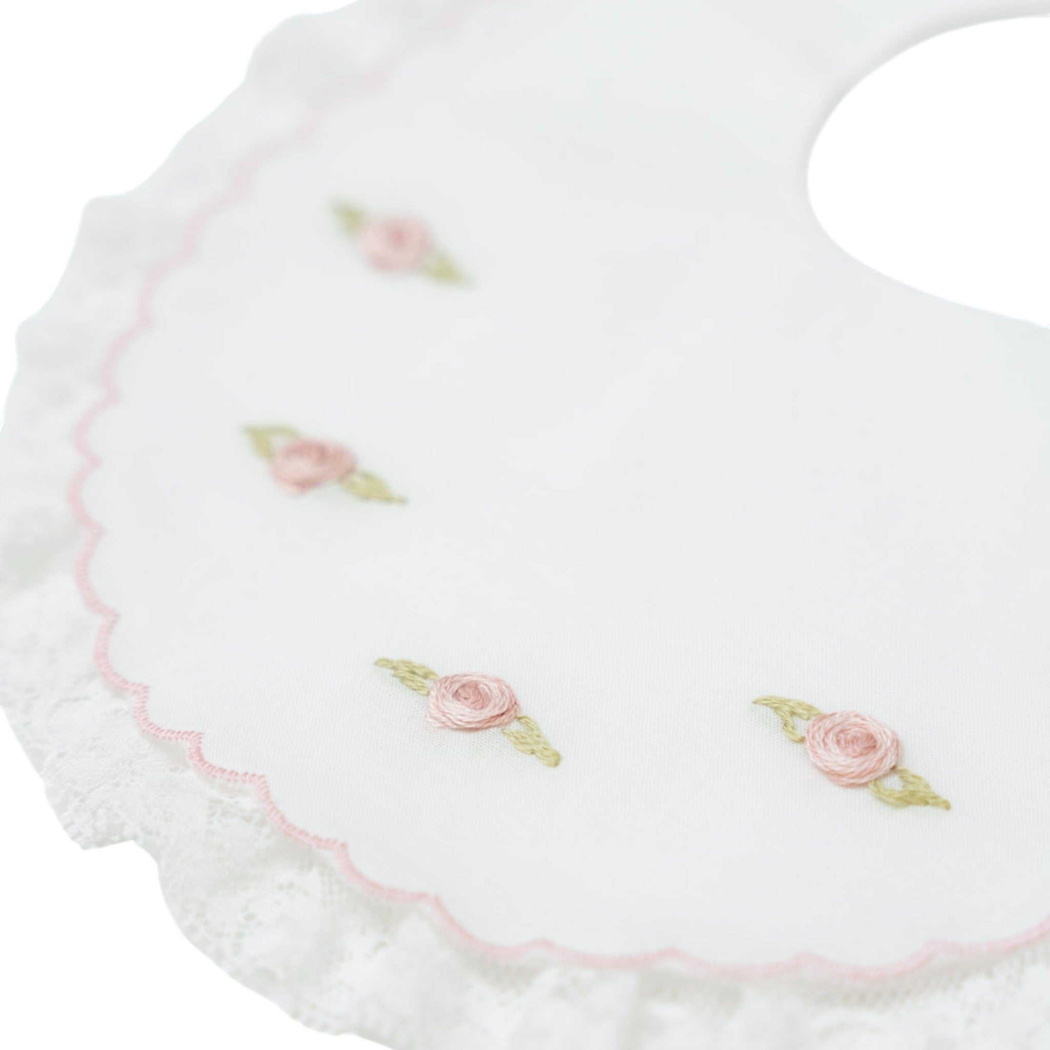 Bavetta Batista Cotone Ricamo Fiori Rococò ASIA - Piccola Giuggiola