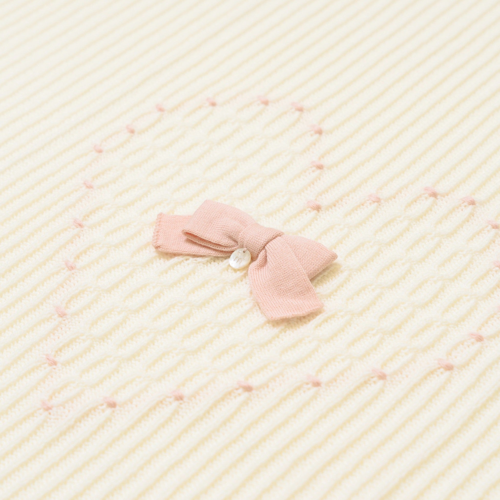 Coperta Lana con Cuore Neonata VANIGLIA IN1180