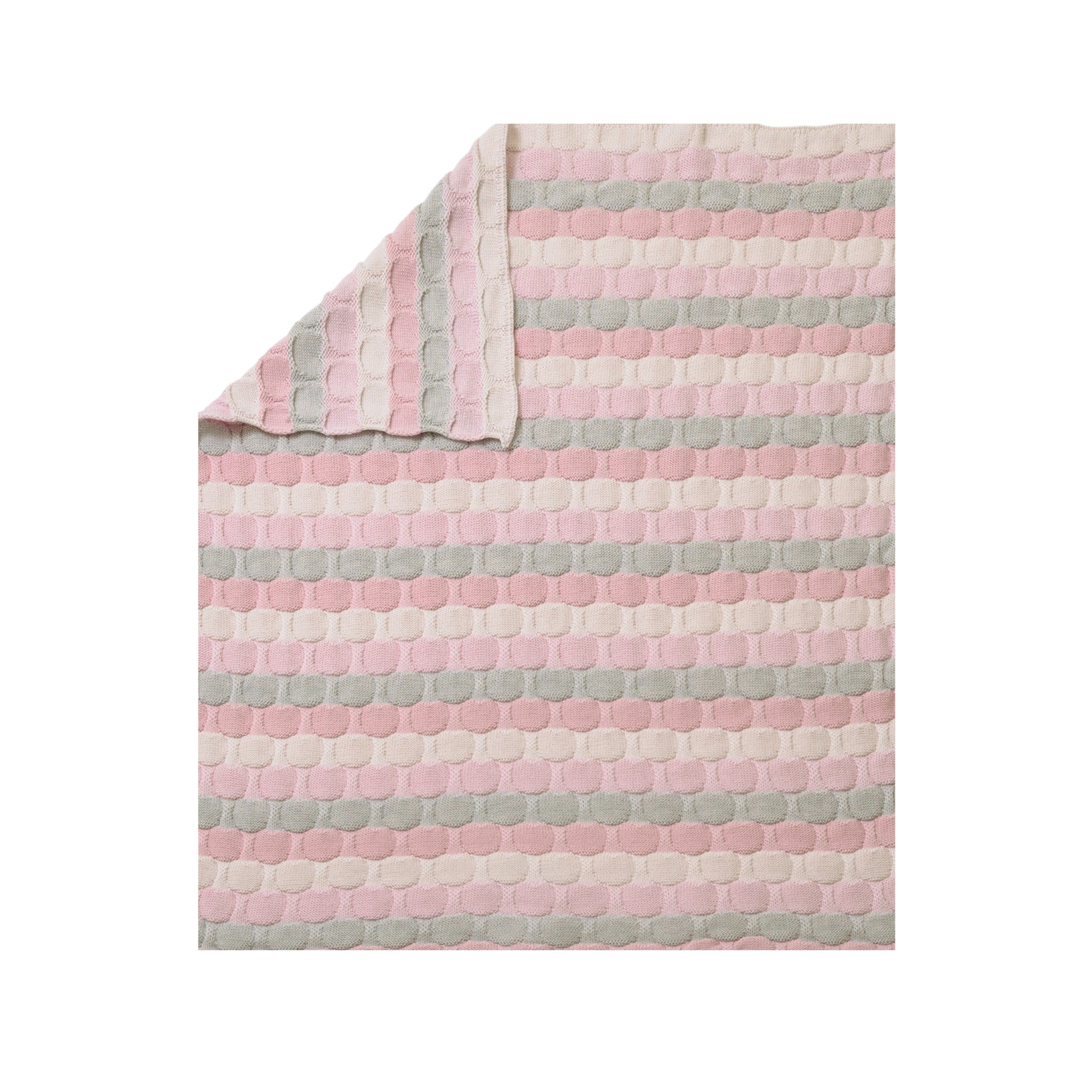 Copertina Neonata Lana Vergine 100% Rosa Cipria Multicolor IN2380/R