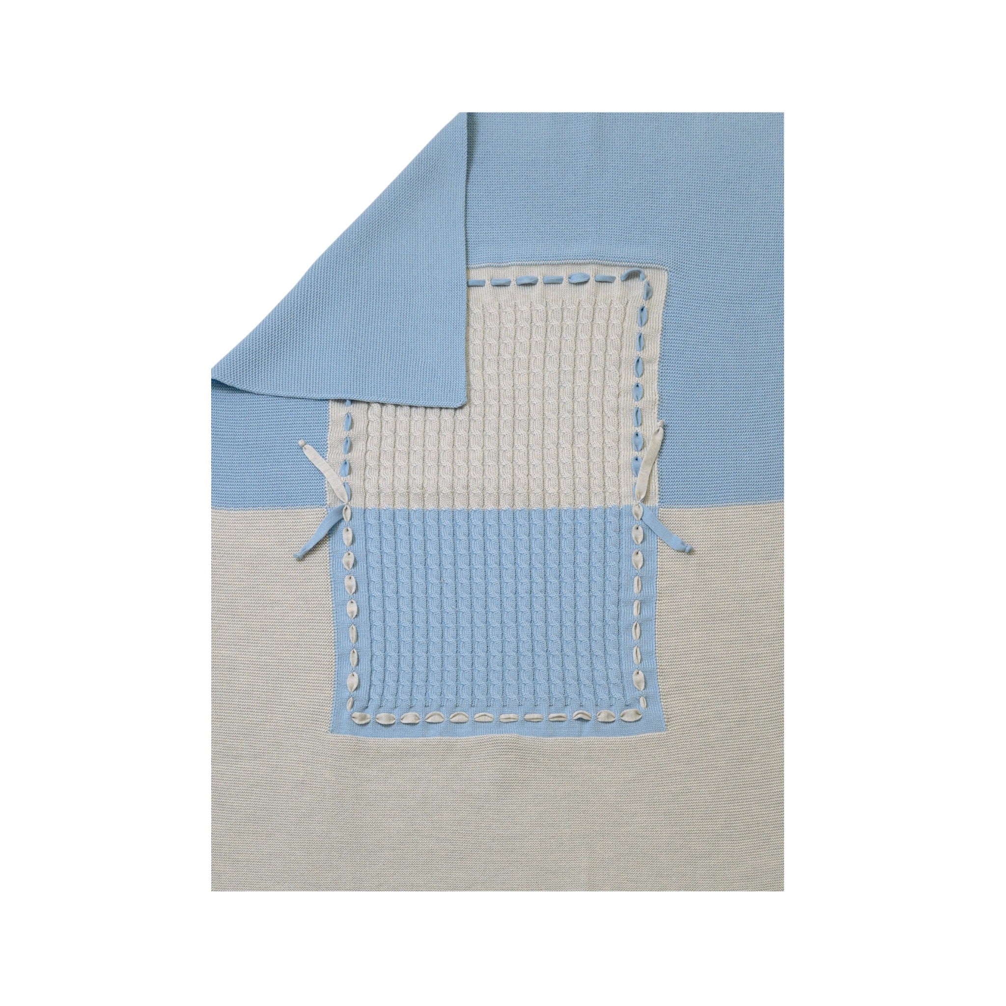 Copertina Neonato Lana Vergine 100% Cielo Polvere Grigio Chiaro Melange IN6880/C