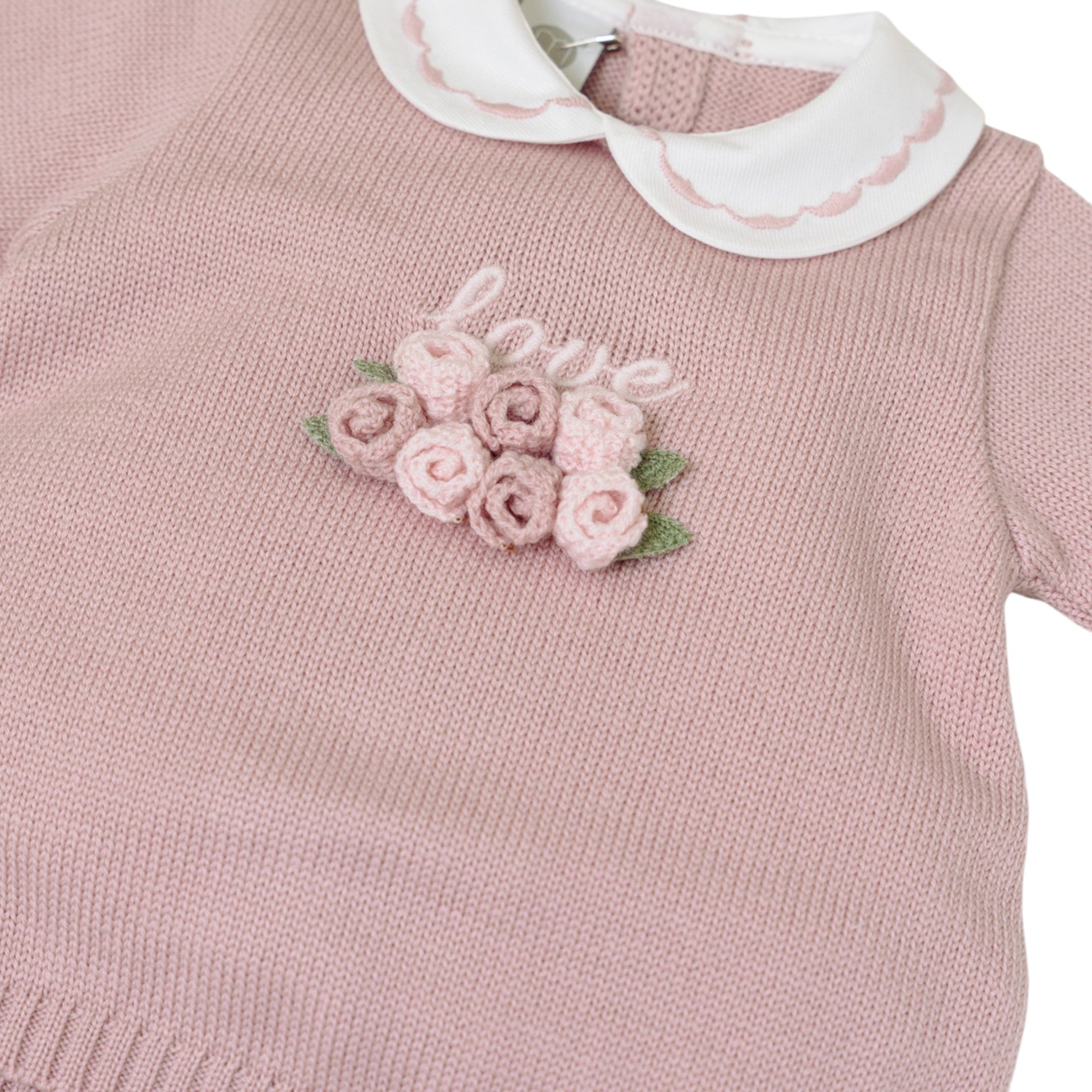 Completo Nascita Neonata Lana Vergine 100% Rosa Marsala IN1919/R
