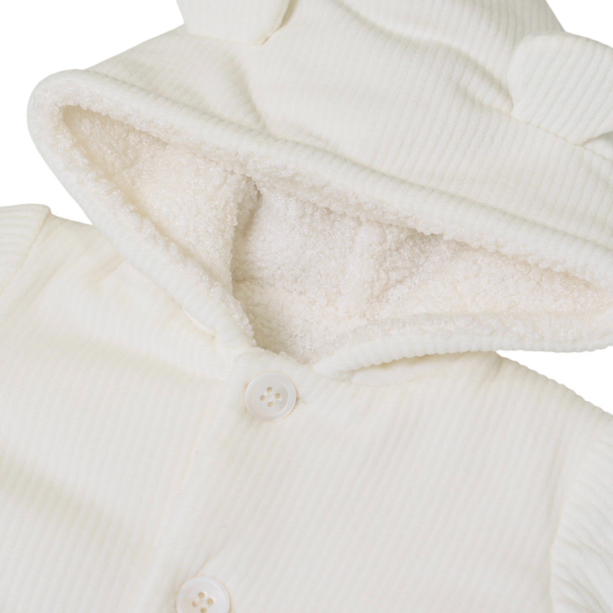 Cappottino Cappuccio Orsetto Bimbo Cotone 100% Vaniglia IN5940/V