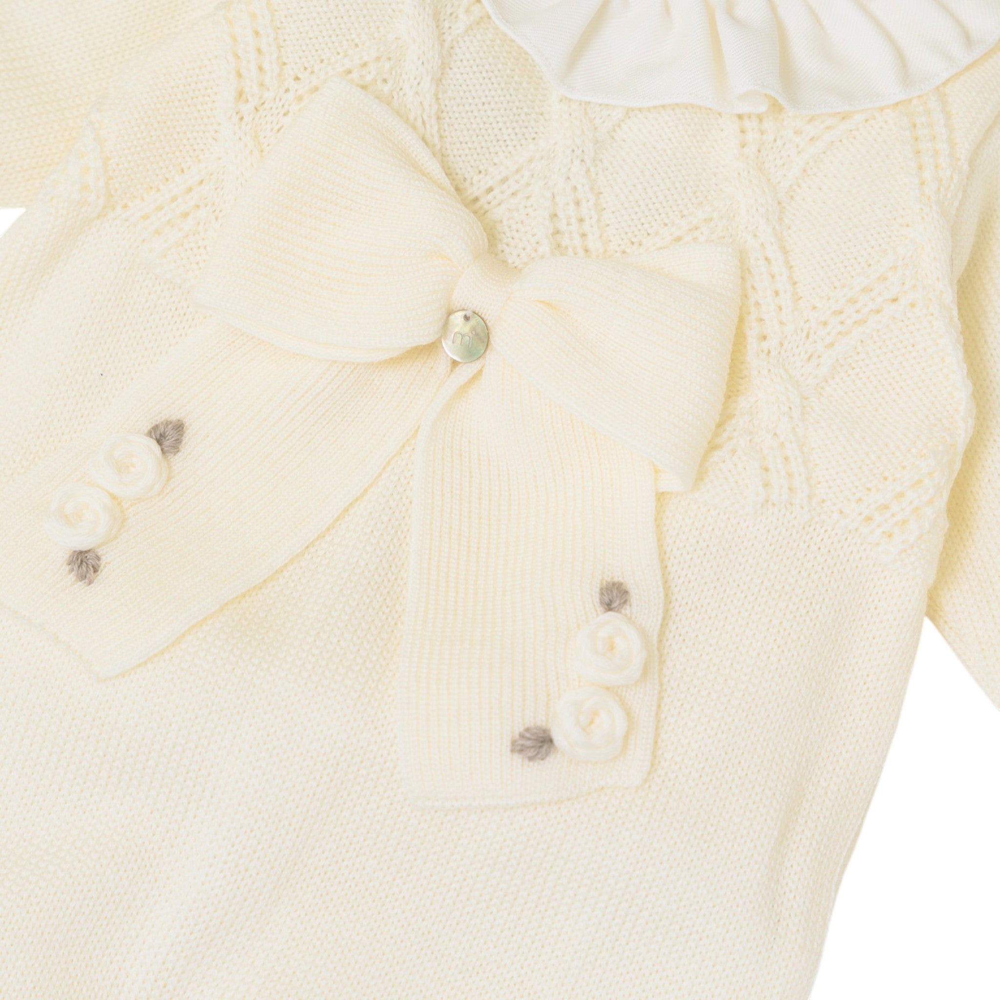 Tutina Neonata Lana Vergine 100% Vaniglia Tortora IN2410/V