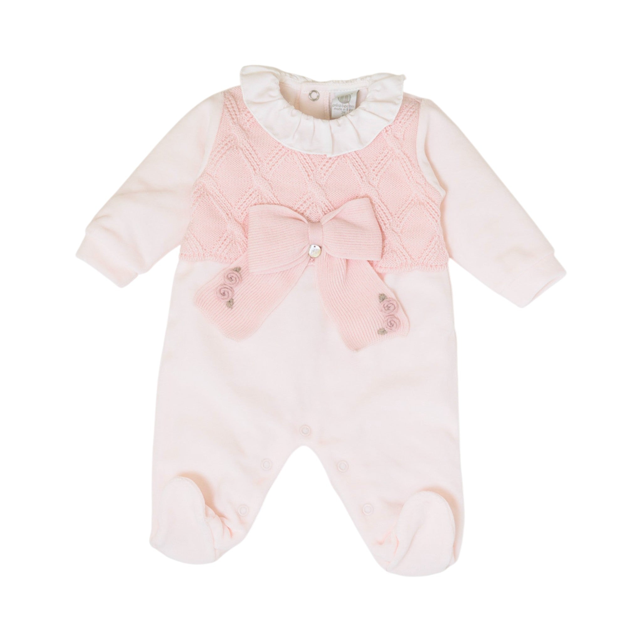 Tutina Neonata Lana Vergine 100% Rosa Marsala IN2414/R