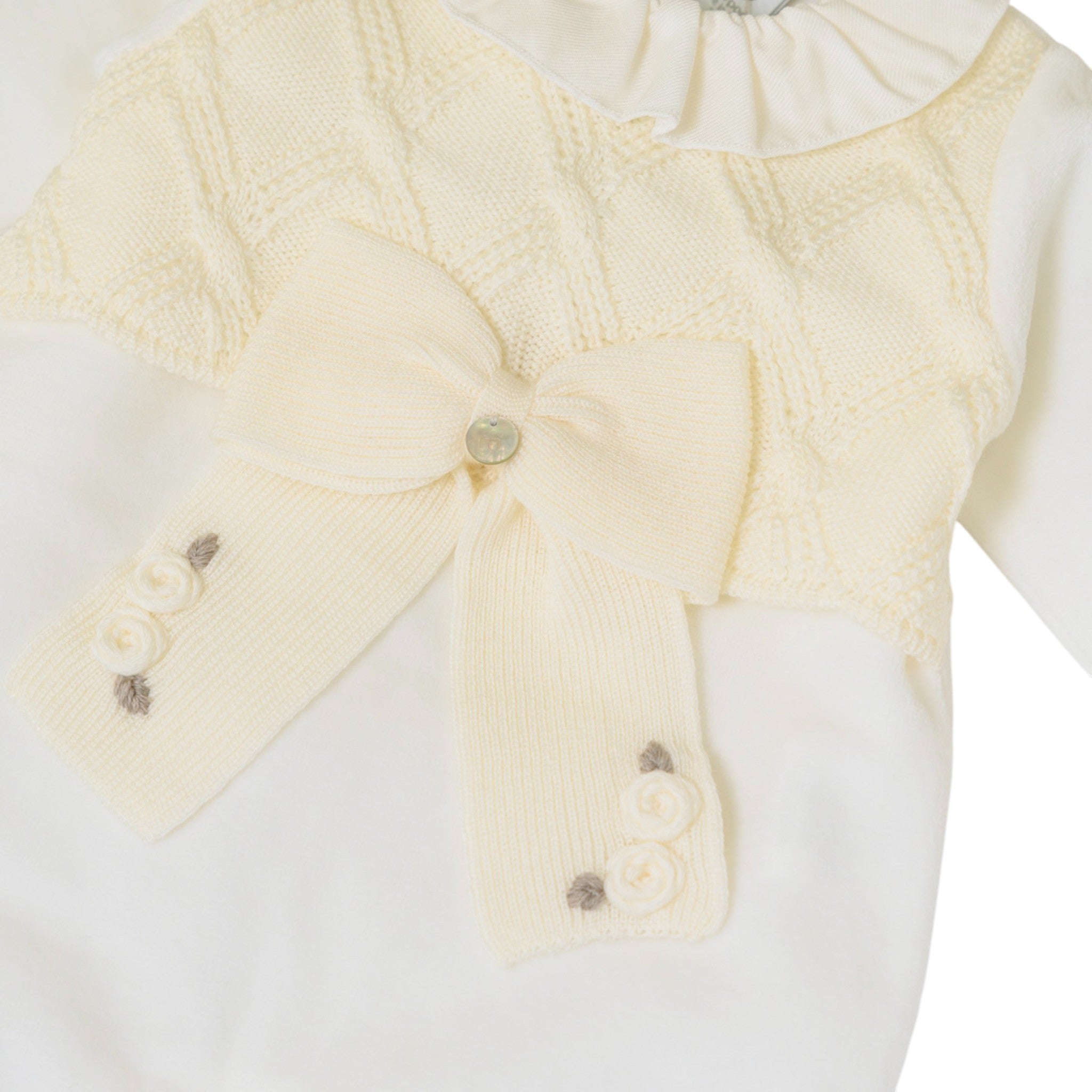 Tutina Neonata Lana Vergine 100% Vaniglia Tortora IN2414/V