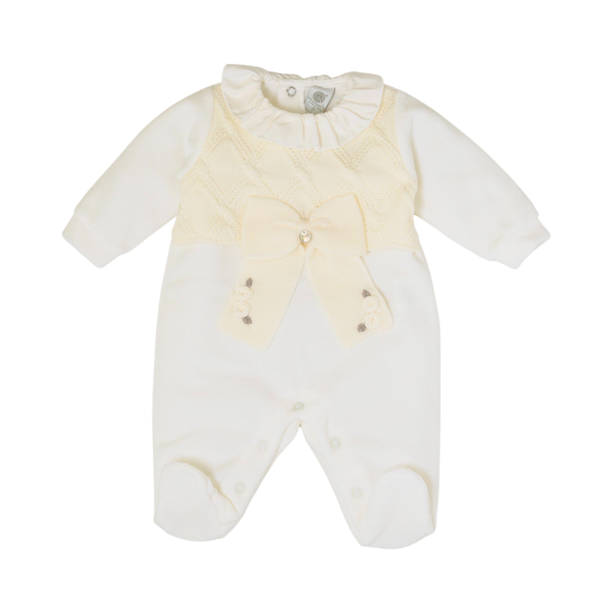 Tutina Neonata Lana Vergine 100% Vaniglia Tortora IN2414/V
