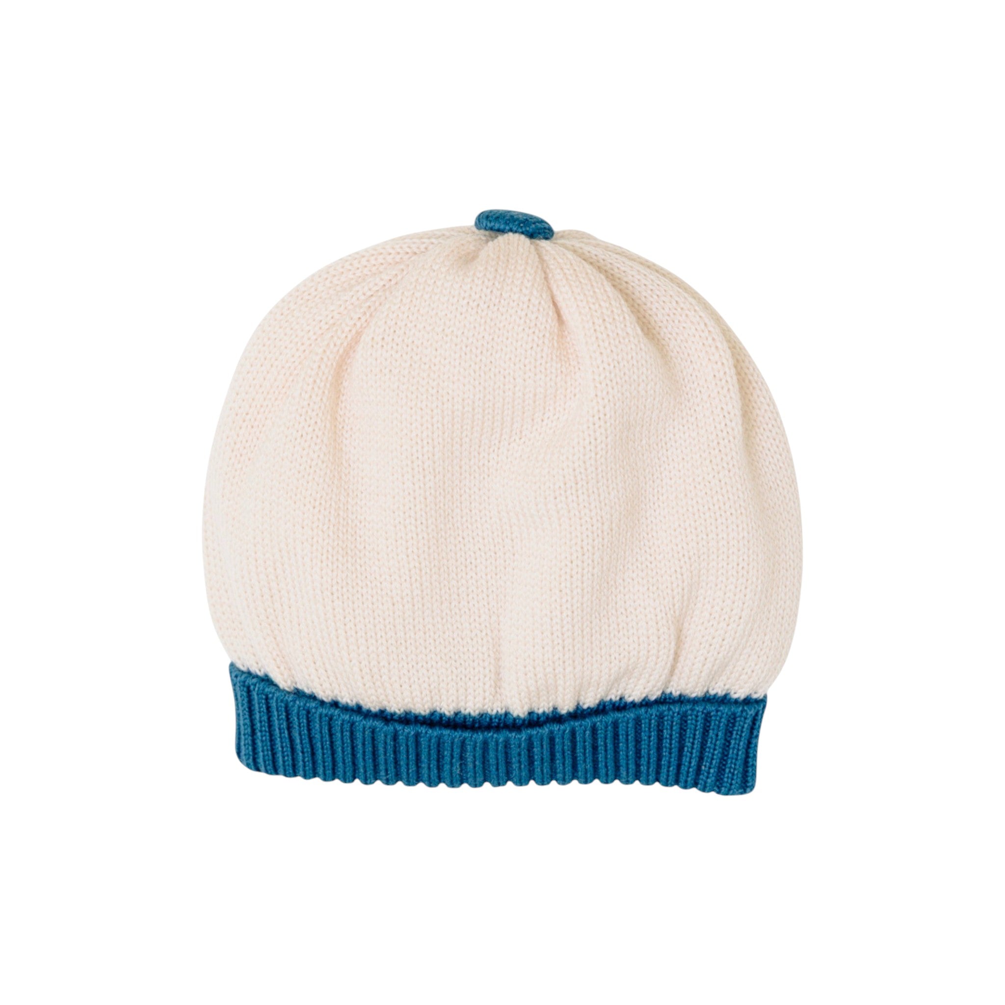 Cuffia Neonato Lana Vergine 100% Natural Zaffiro IN7171BT/Z