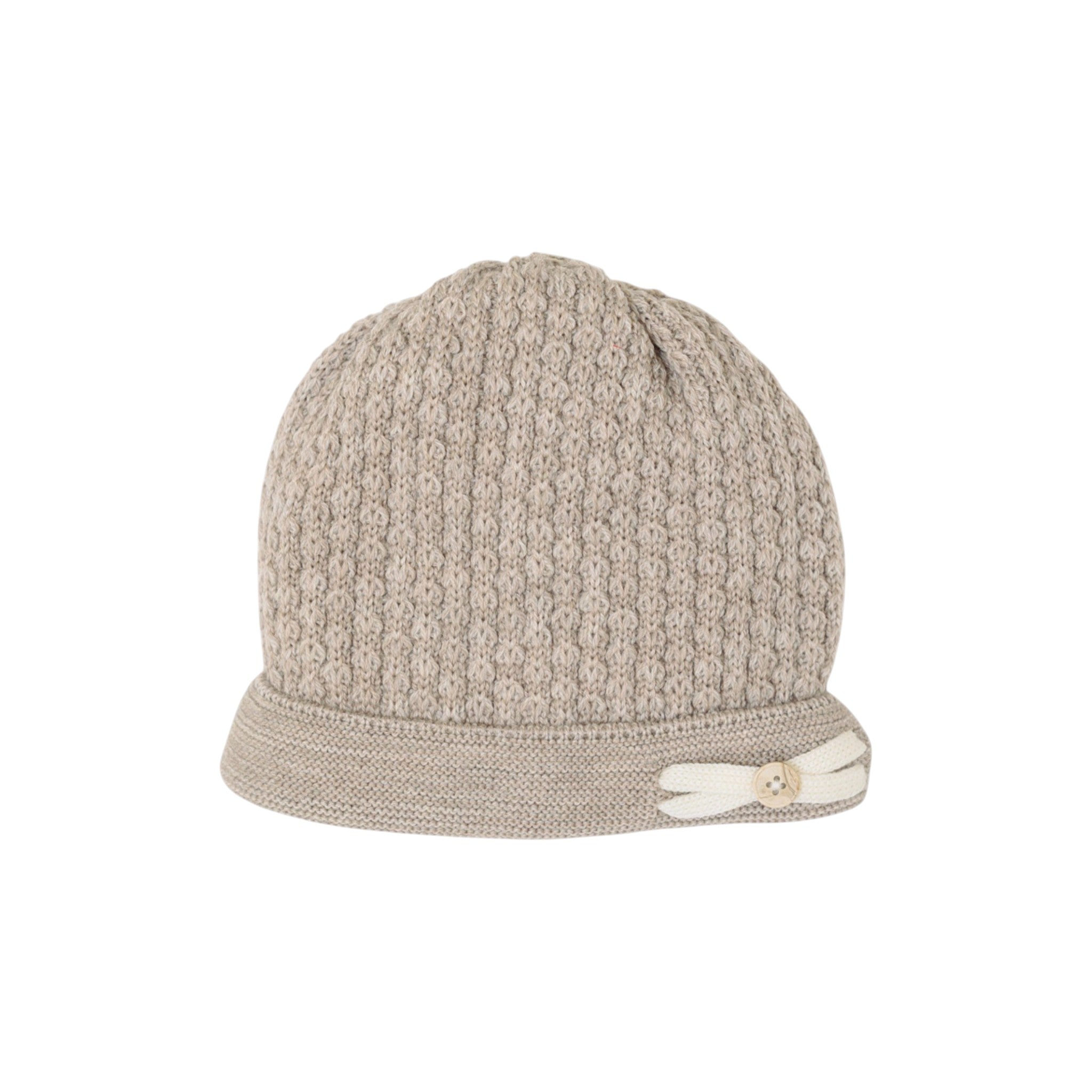 Cuffia Neonato Lana Vergine 100% Tortora IN6371BT