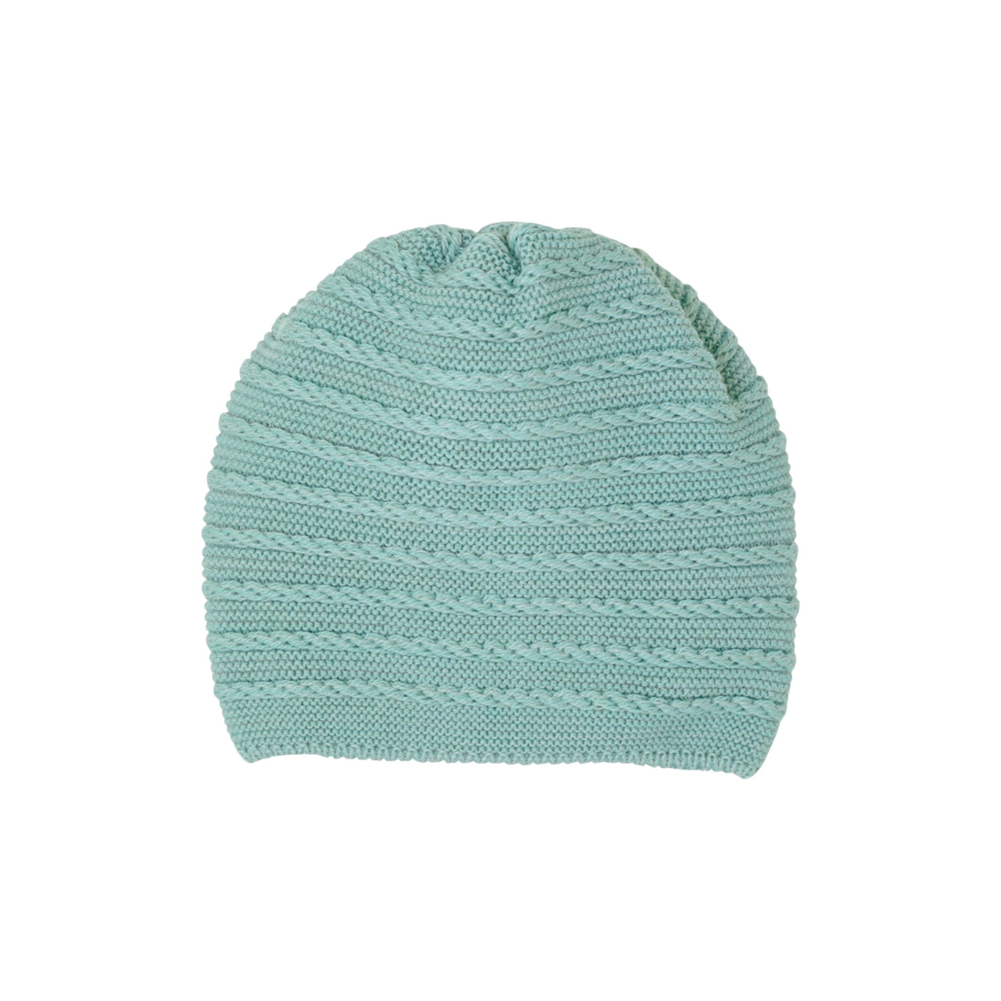 Cuffia Neonato Lana Vergine 100% Verde Salvia IN6671BT