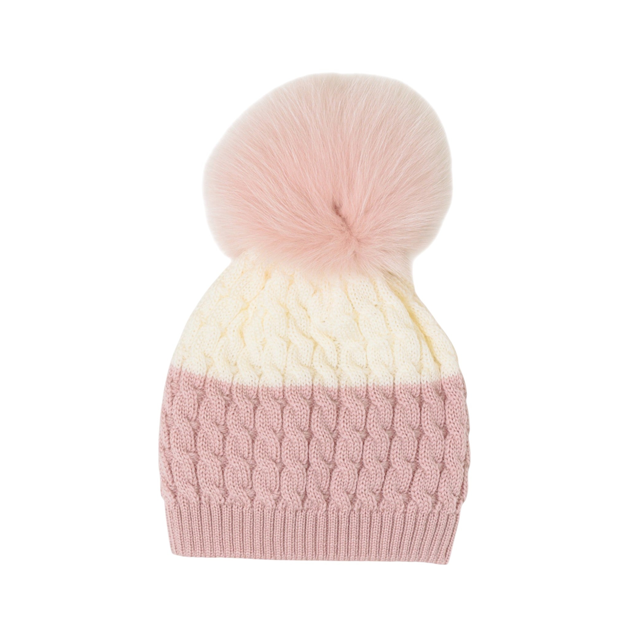 Cuffia Neonata Lana Vergine 100% Rosa IN6871/R