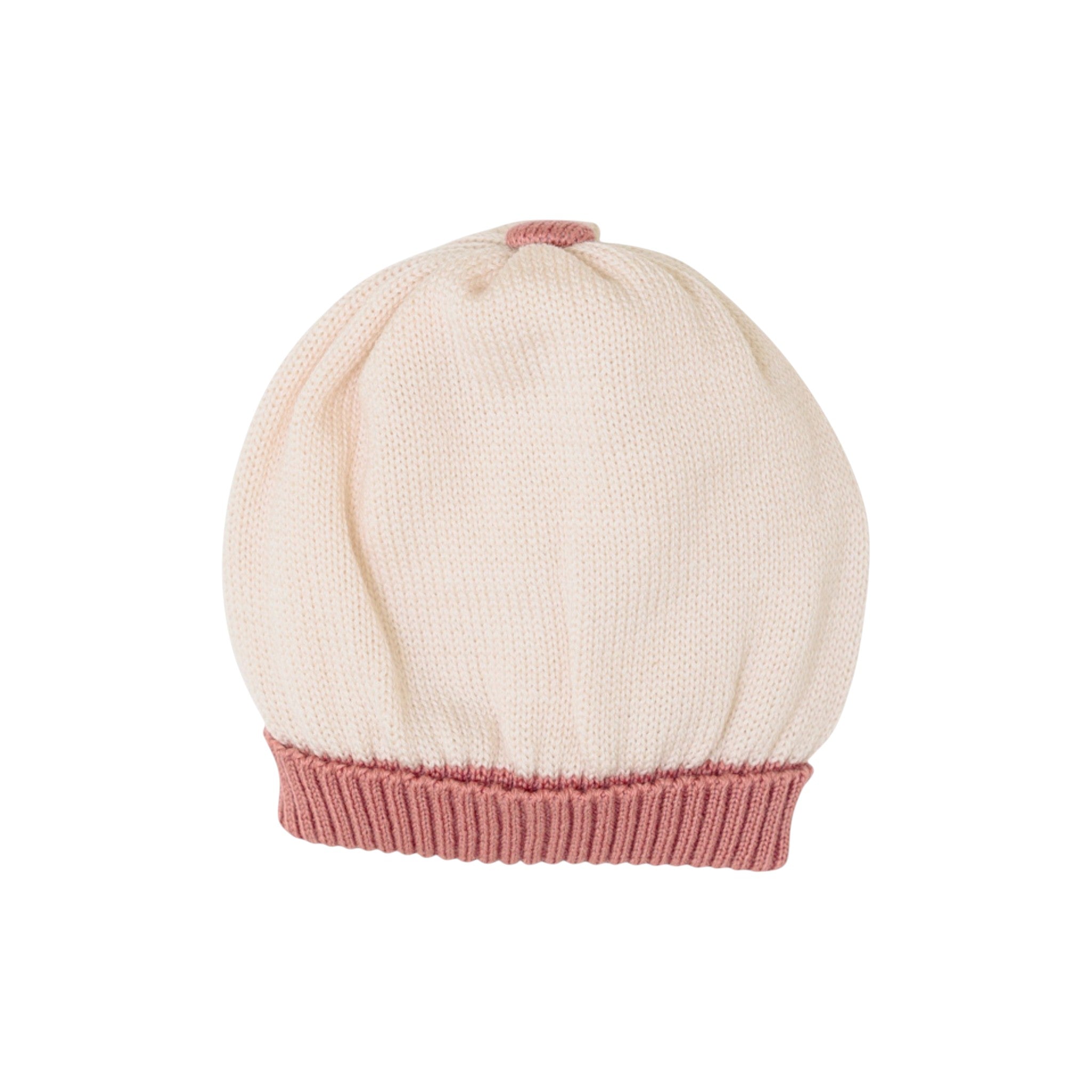 Cuffia Neonata Lana Vergine 100% Natural Rosa IN7171BT/R