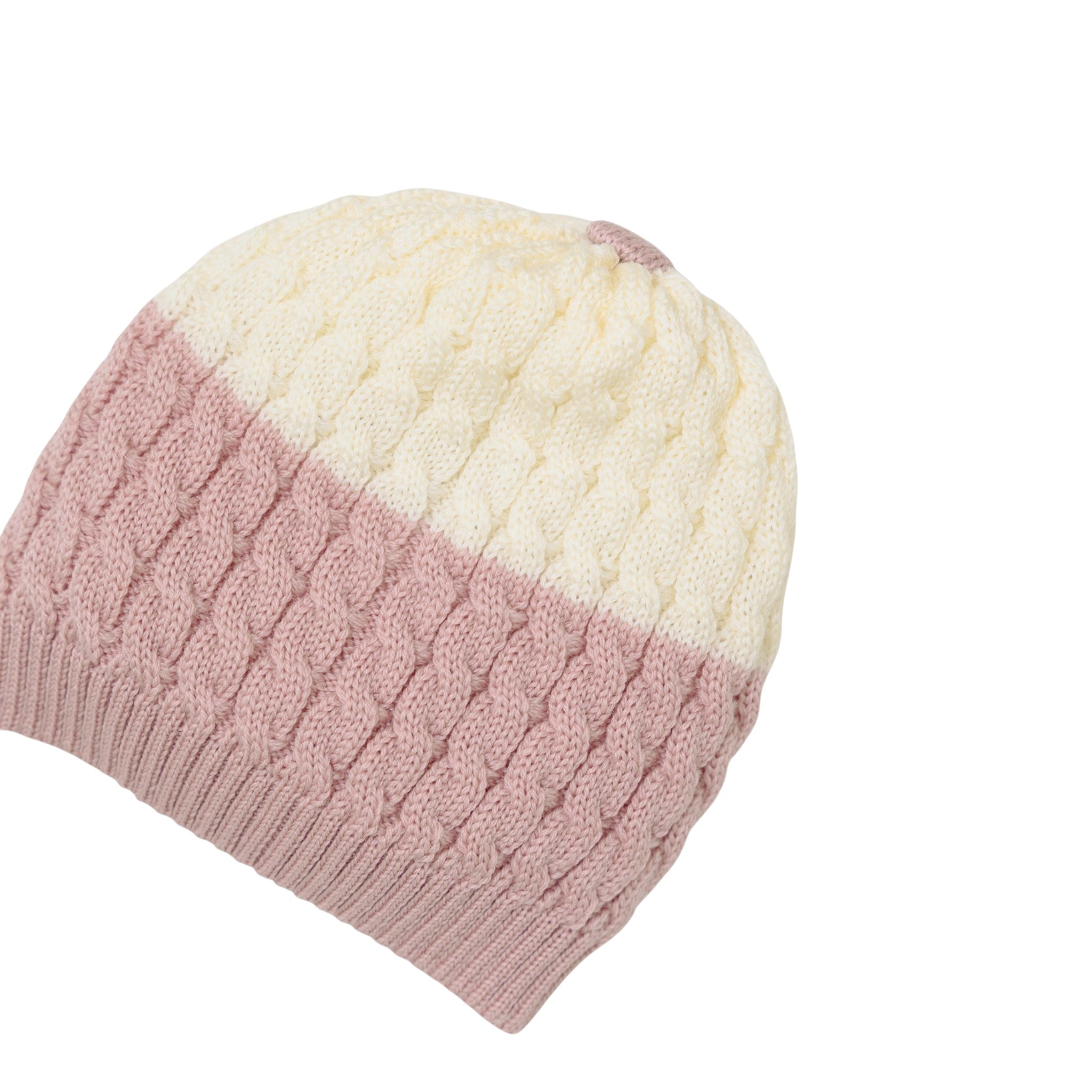 Cuffia Neonata Lana Vergine 100% Rosa IN6871BT/R