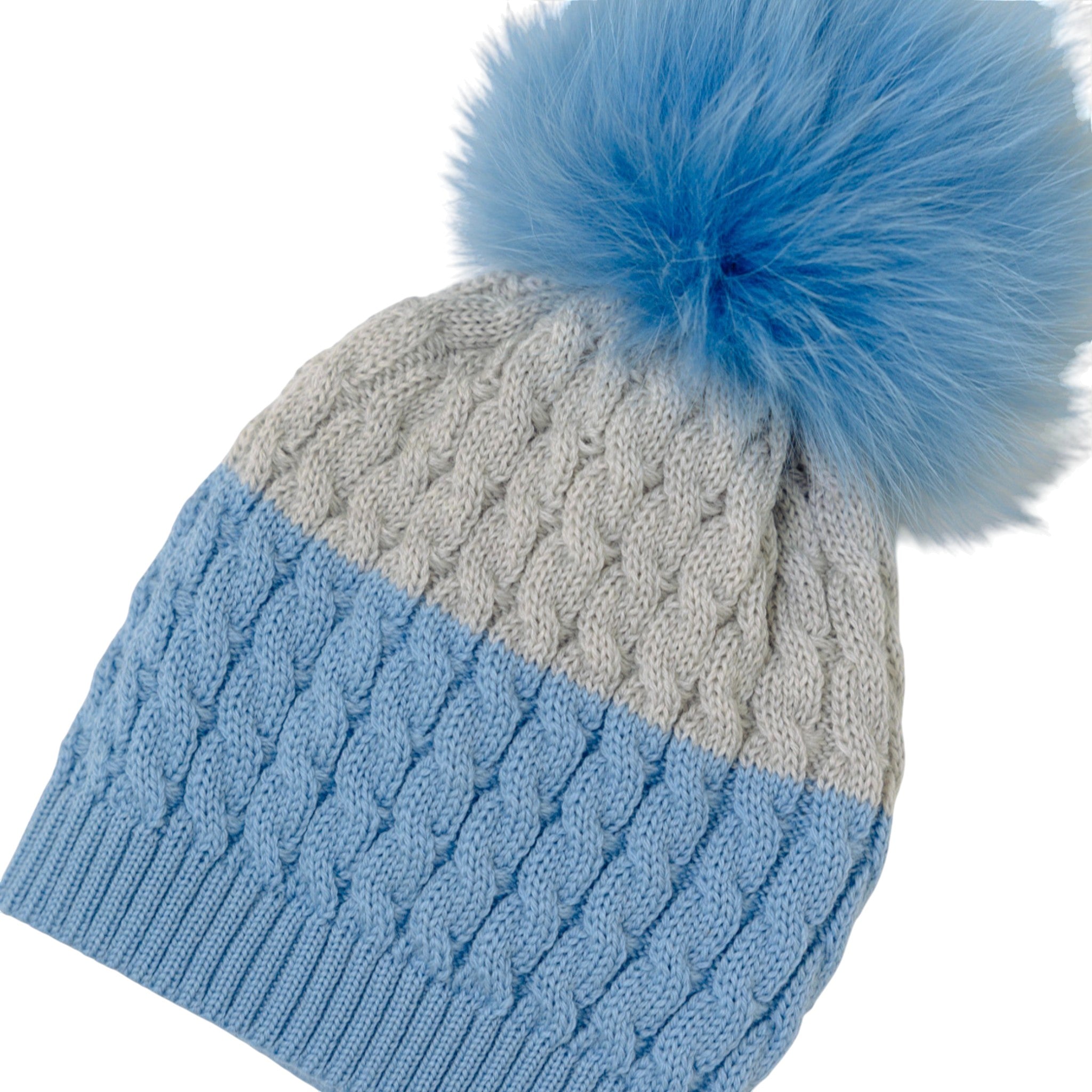 Cuffia Neonato Lana Vergine 100% Cielo IN6871/C