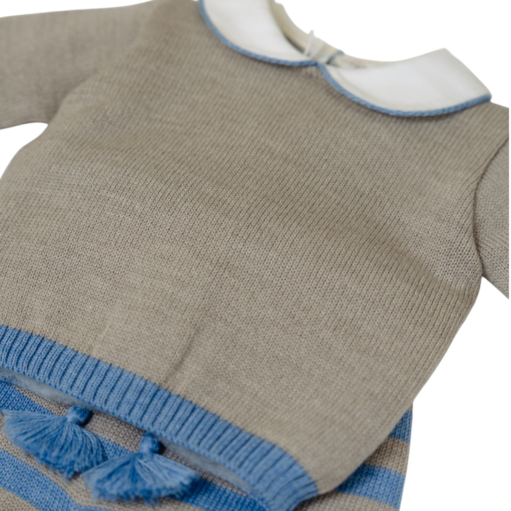 Completo Nascita Tortora Azzurro Pura Lana BABY LORD 523/A