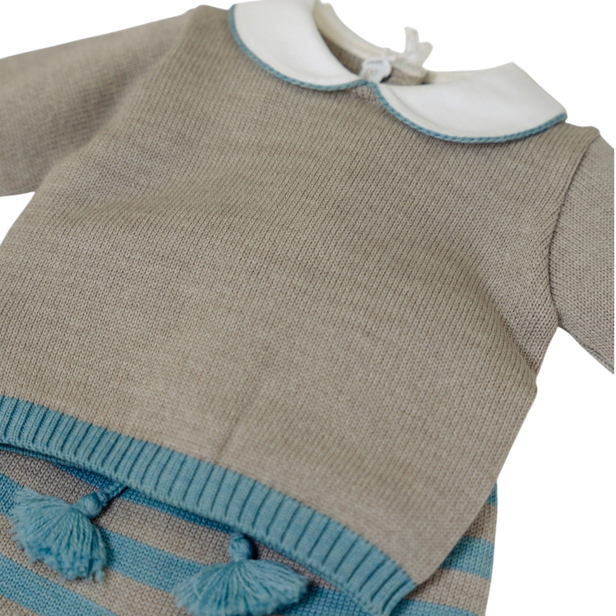 Completo Nascita Verde Righe Pura Lana BABY LORD 523