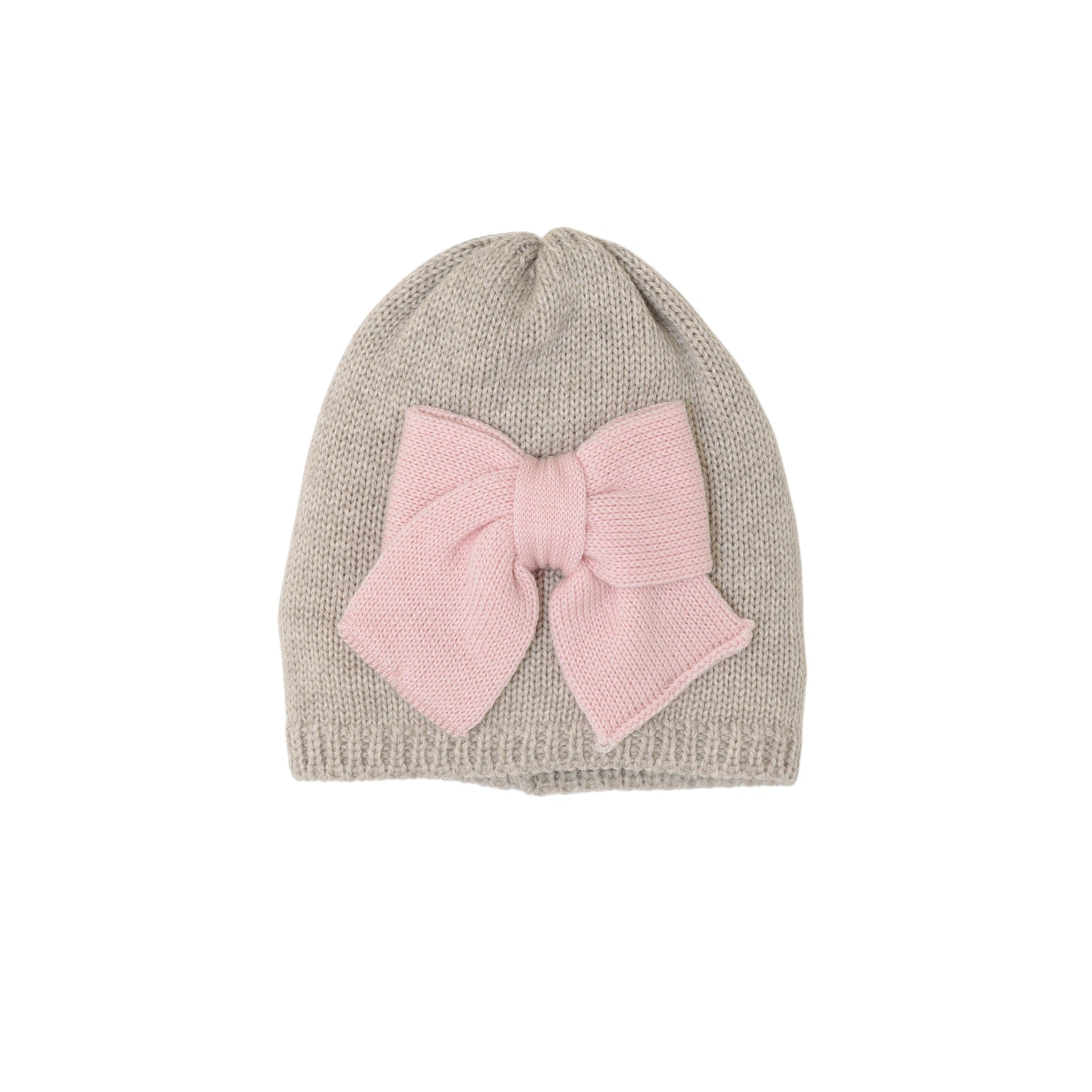 Cuffia Neonata TORTORA Fiocco Rosa LE DODO' - Made in Italy