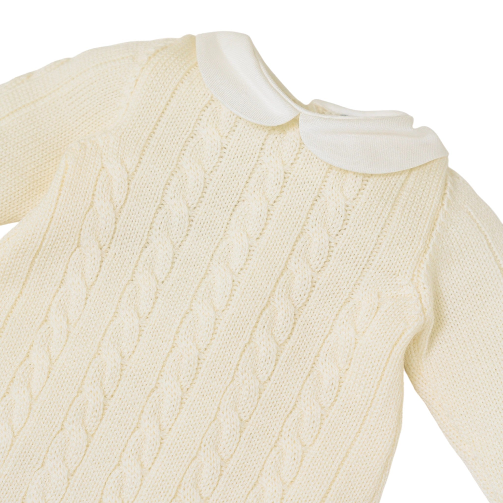 Tutina Neonato PANNA Tramatura Trecce LE DODO' - Made in Italy