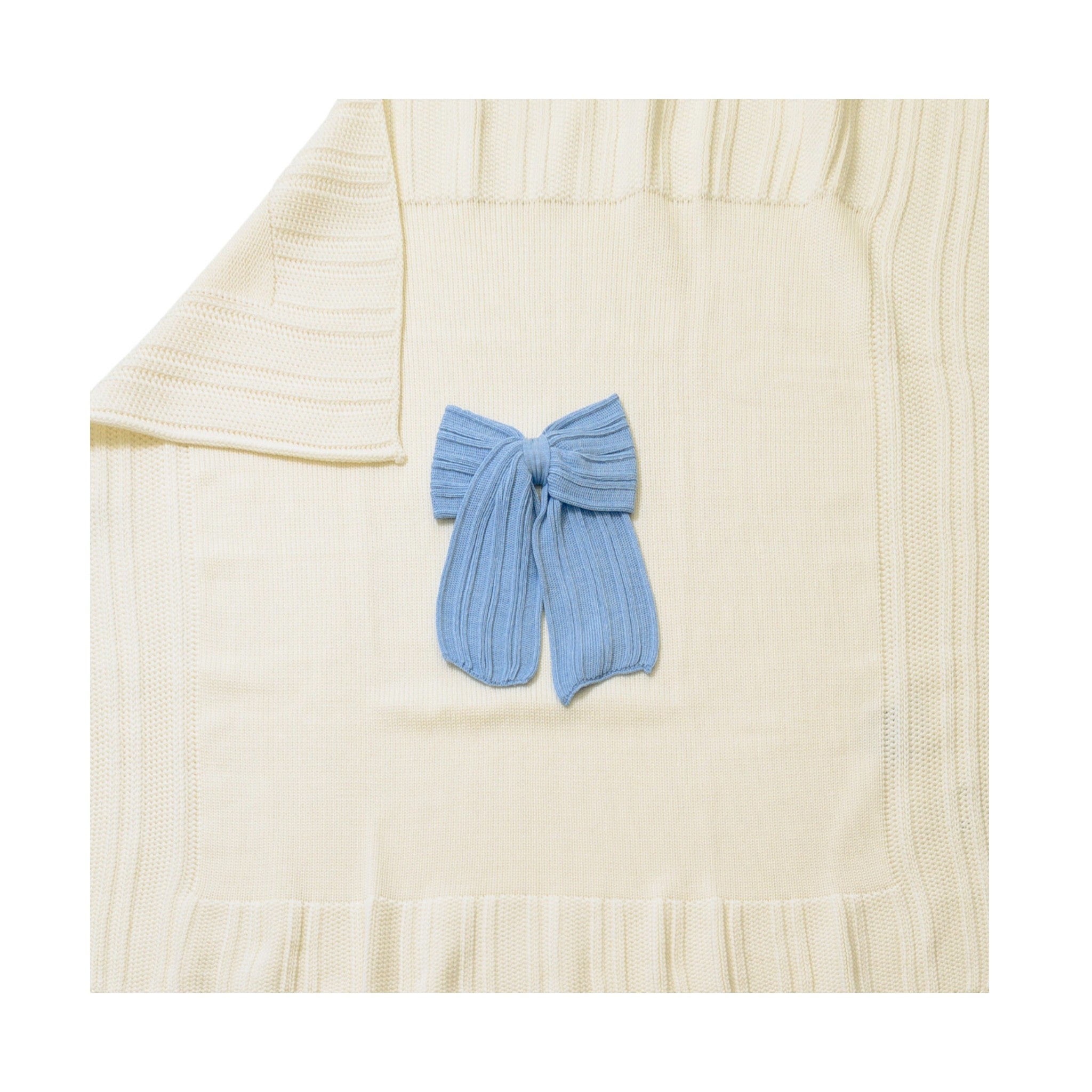 Coperta Neonato PANNA Fiocco Azzurro LE DODO' - Made in Italy