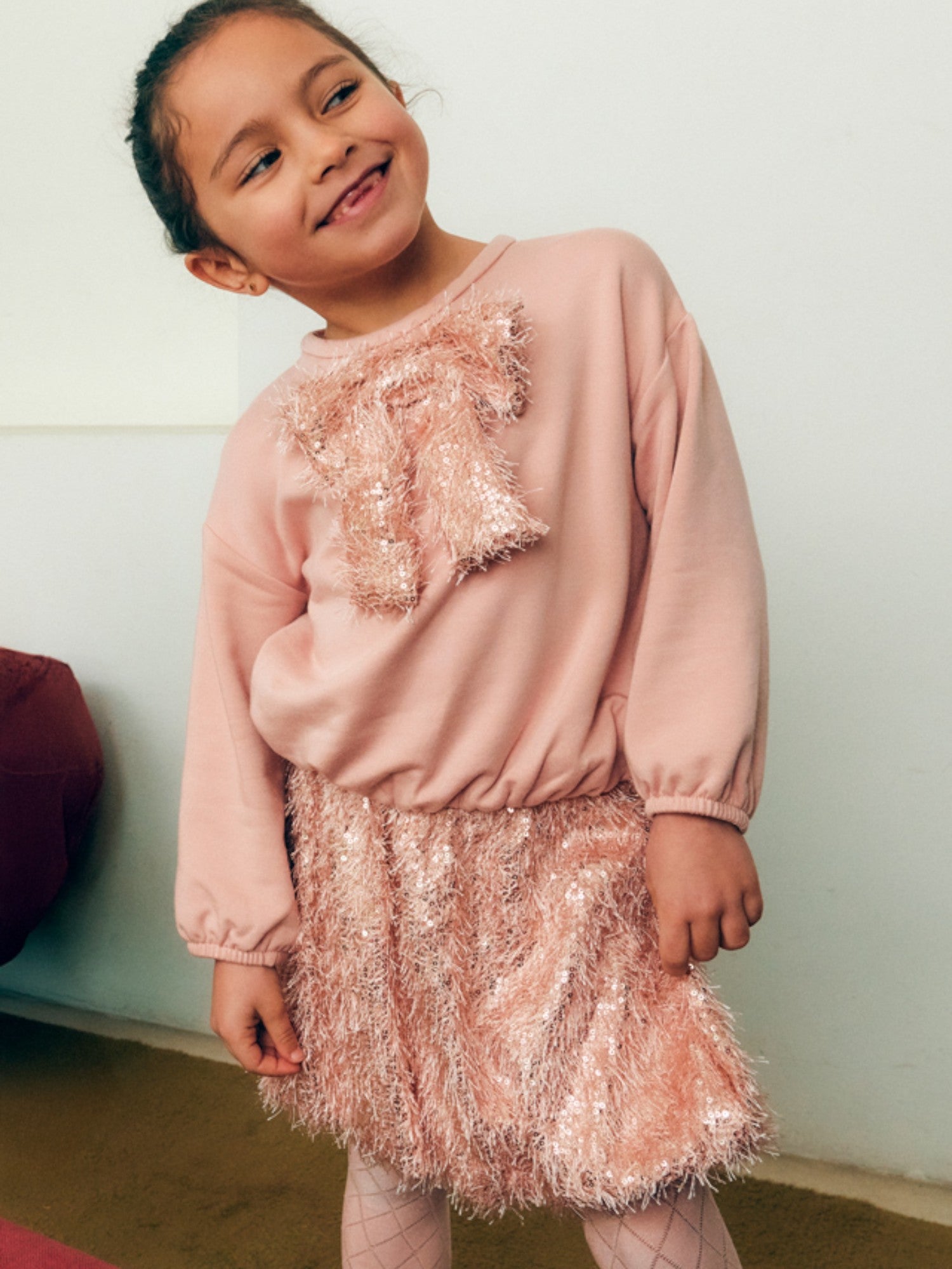 Compl. gonna frange lustrini Bimba Rosa 5539/8 -  NANU' BABY