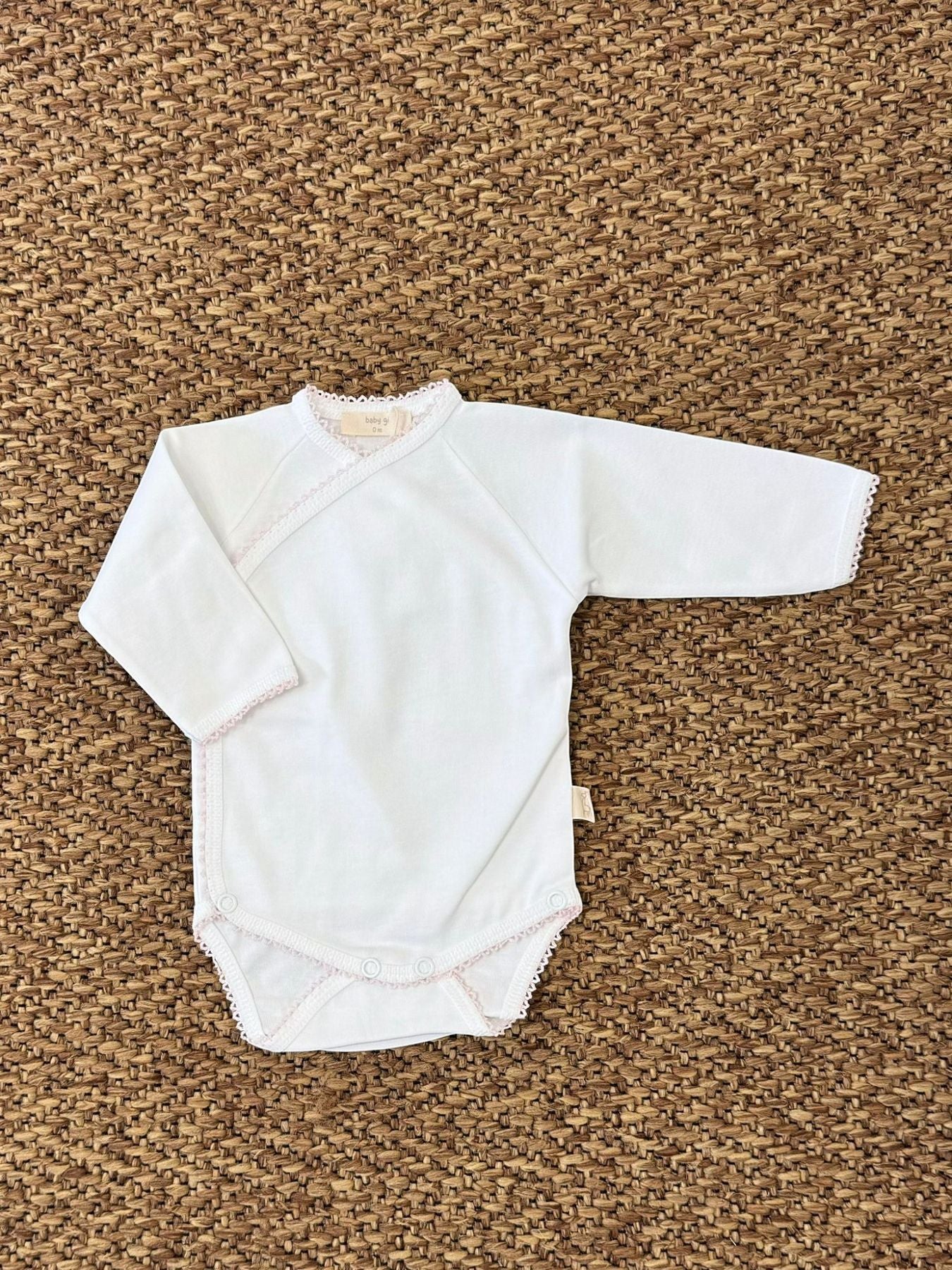 BODY I00.S03 WHITE & PINK Neonata BIANCO BG56BR -  NANU' BABY