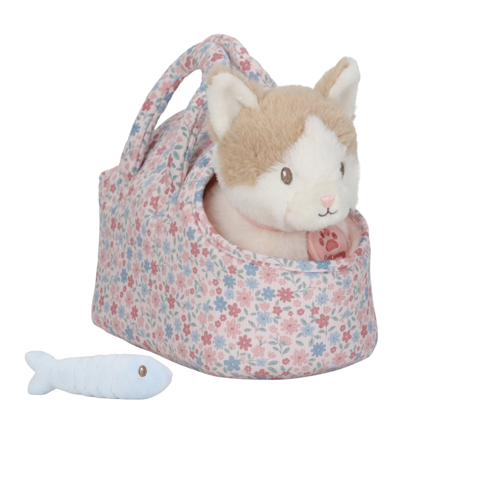 Peluche gatto Marley con trasportino  Multicolore LD4517