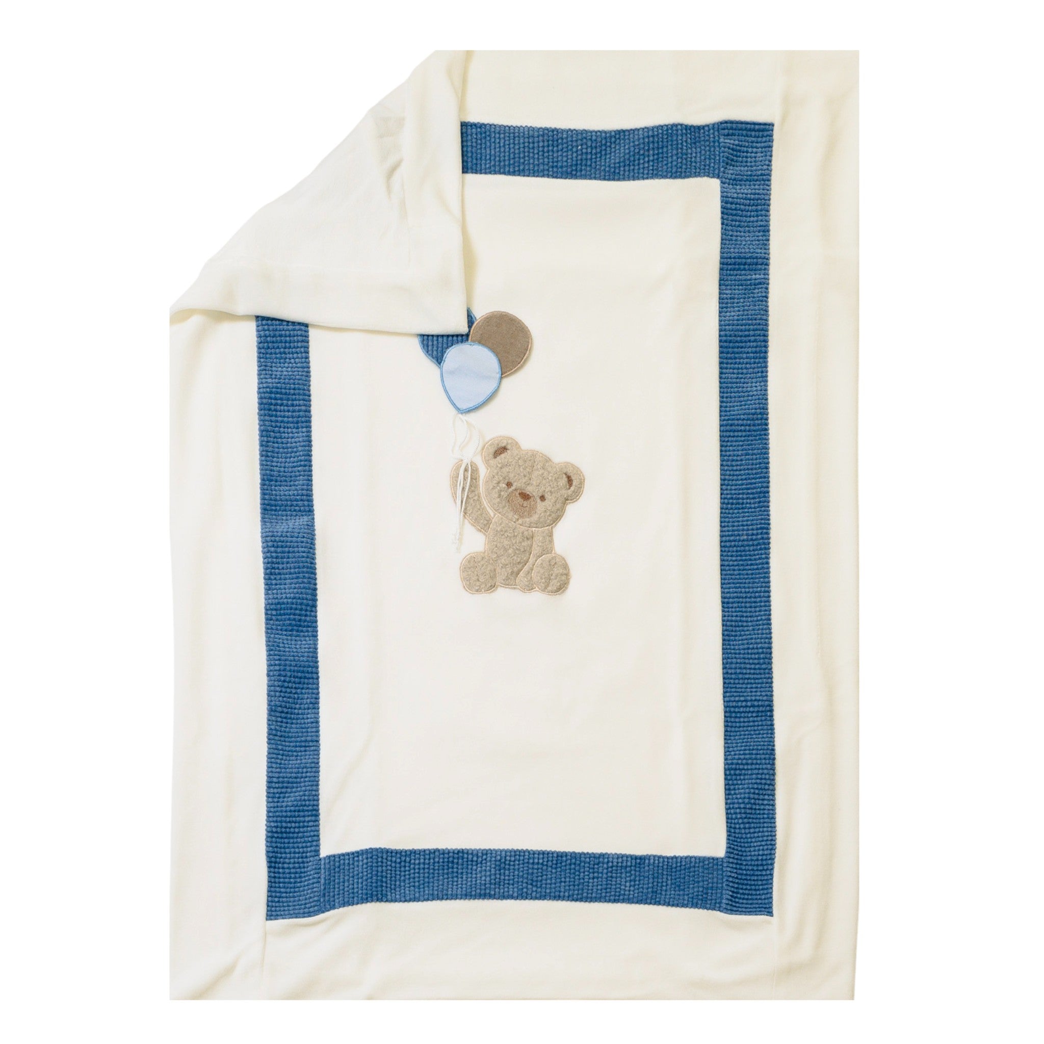 Copertina Neonato Ciniglia Azzurro SARTORIA DEI PICCOLI (cod. LC1110)