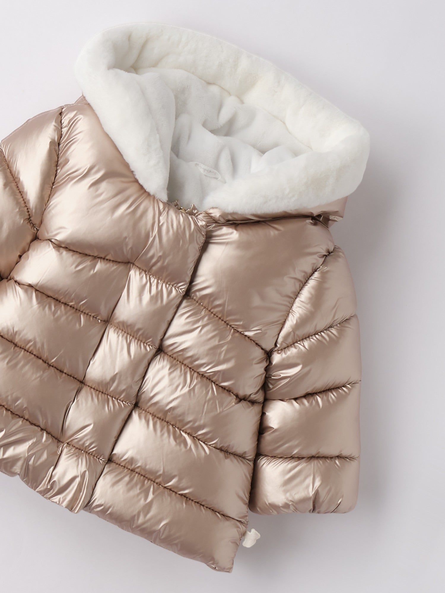 Giubbotto Imbottito Tessuto Termico Bimba Beige 3F738/941 -  NANU' BABY