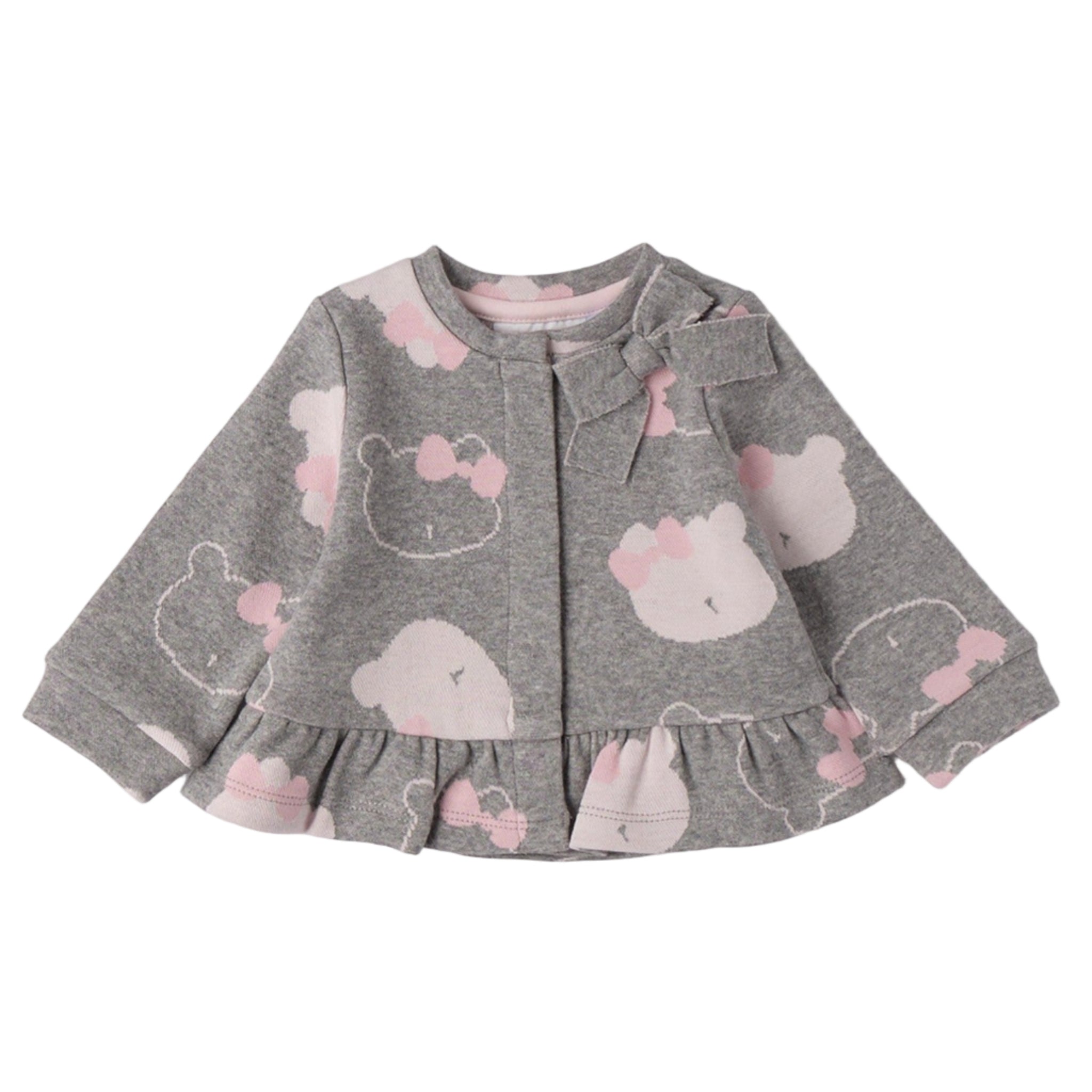 Felpa Aperta Ml Con Zip O Con Bottoni Bimba Grigio 3F713/8992 -  NANU' BABY