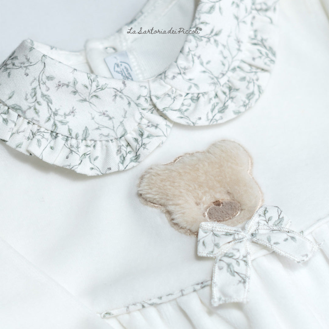 Tutina Neonata Ciniglia Panna SARTORIA DEI PICCOLI (cod. LTB1102)