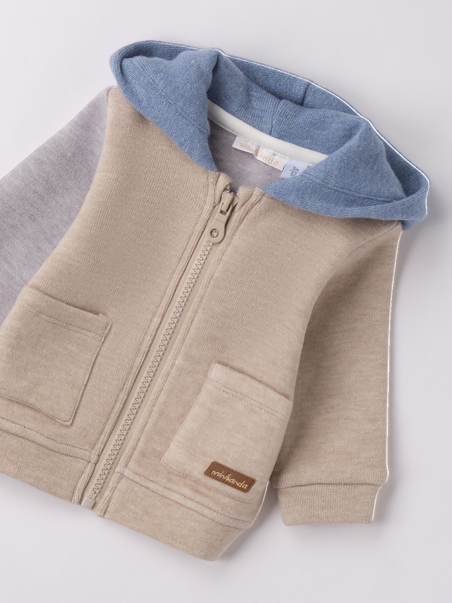 Felpa Aperta Ml Con Zip O Con Bottoni Bimbo Beige 3F610/8965 -  NANU' BABY