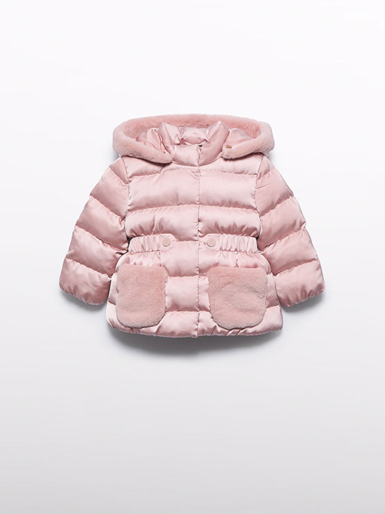 Giubbotto satinato pelo Bimba Rosa 5821/19 -  NANU' BABY