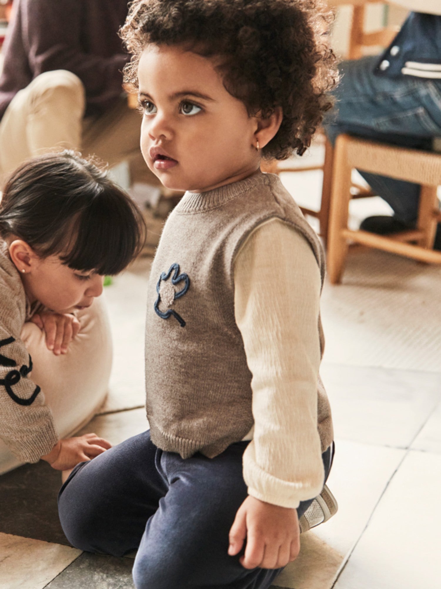 Completo Pantalone gilet tricot Bimba Blu 2596/48 -  NANU' BABY